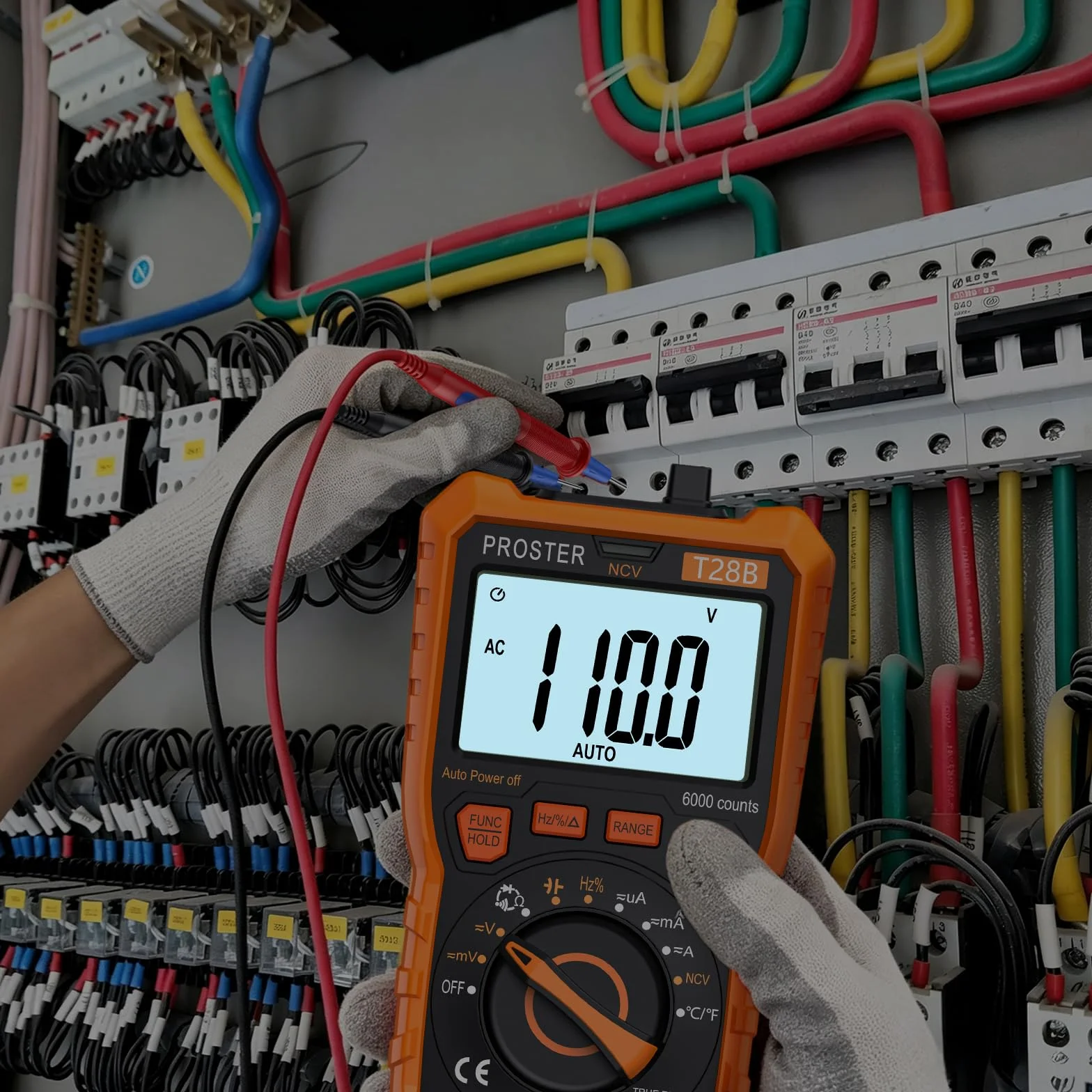 Proster Multimètre Automatique 6000 Comptes TRMS 1000V 20A - Testeur Électrique NCV Numérique Magnétique avec Température Capacité Fréquence, Multimetre Professionnel pour Électricien Bricolage Maison