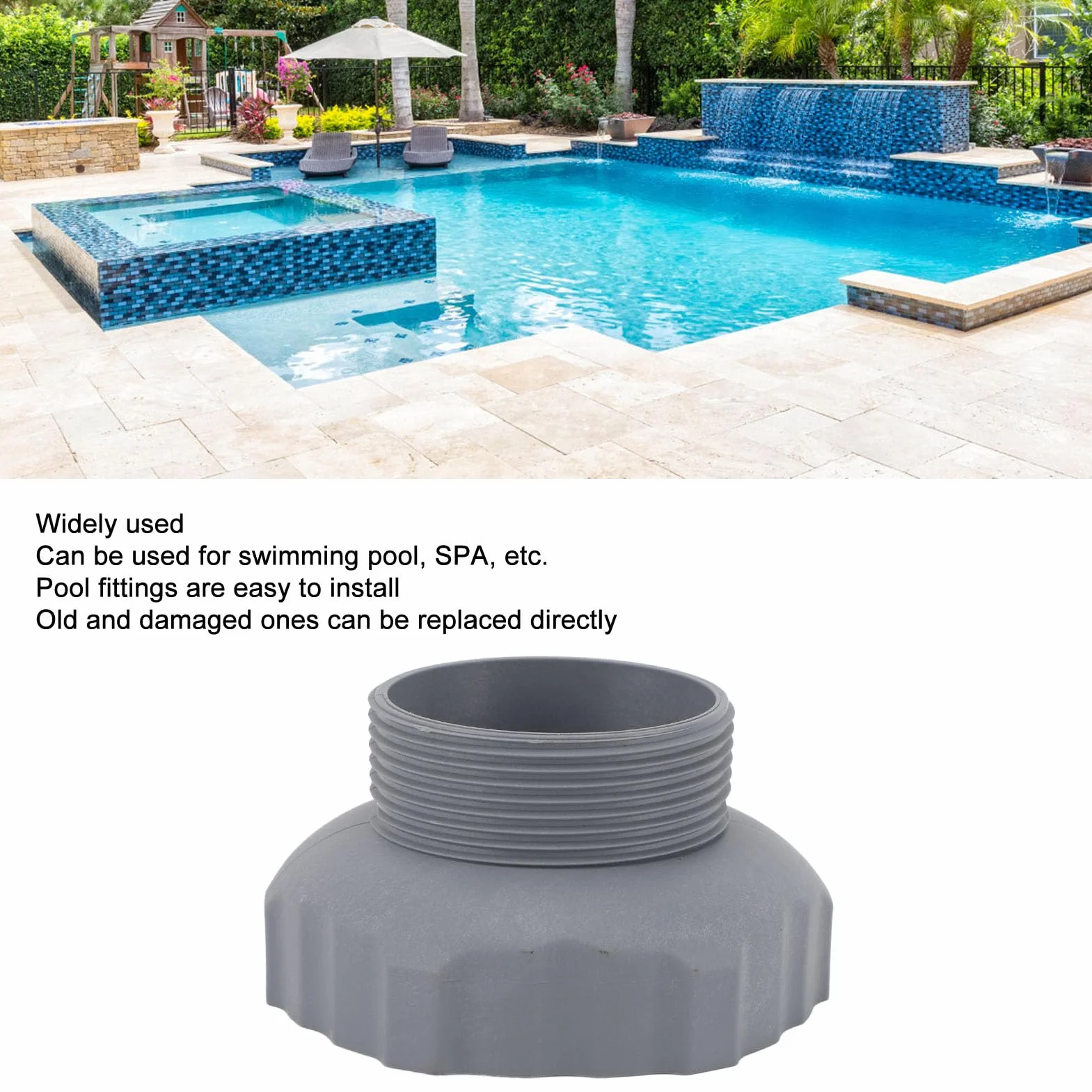 Adaptateur de Tuyau de Piscine 2 Pièces, Connexion Rapide sans Outil 11239, 3,6 x 2,0 Pouces