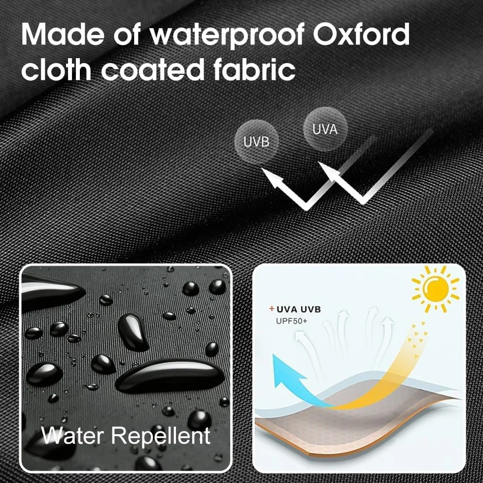 Housse de Protection Ronde Oxford pour Salon de Jardin, Imperméable et Résistance au Vent