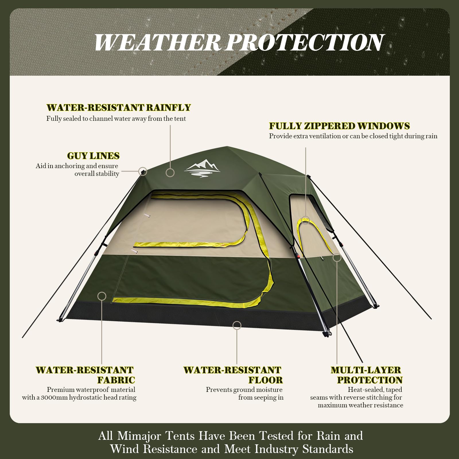 4-Person Instant Setup Waterproof Camping Tent