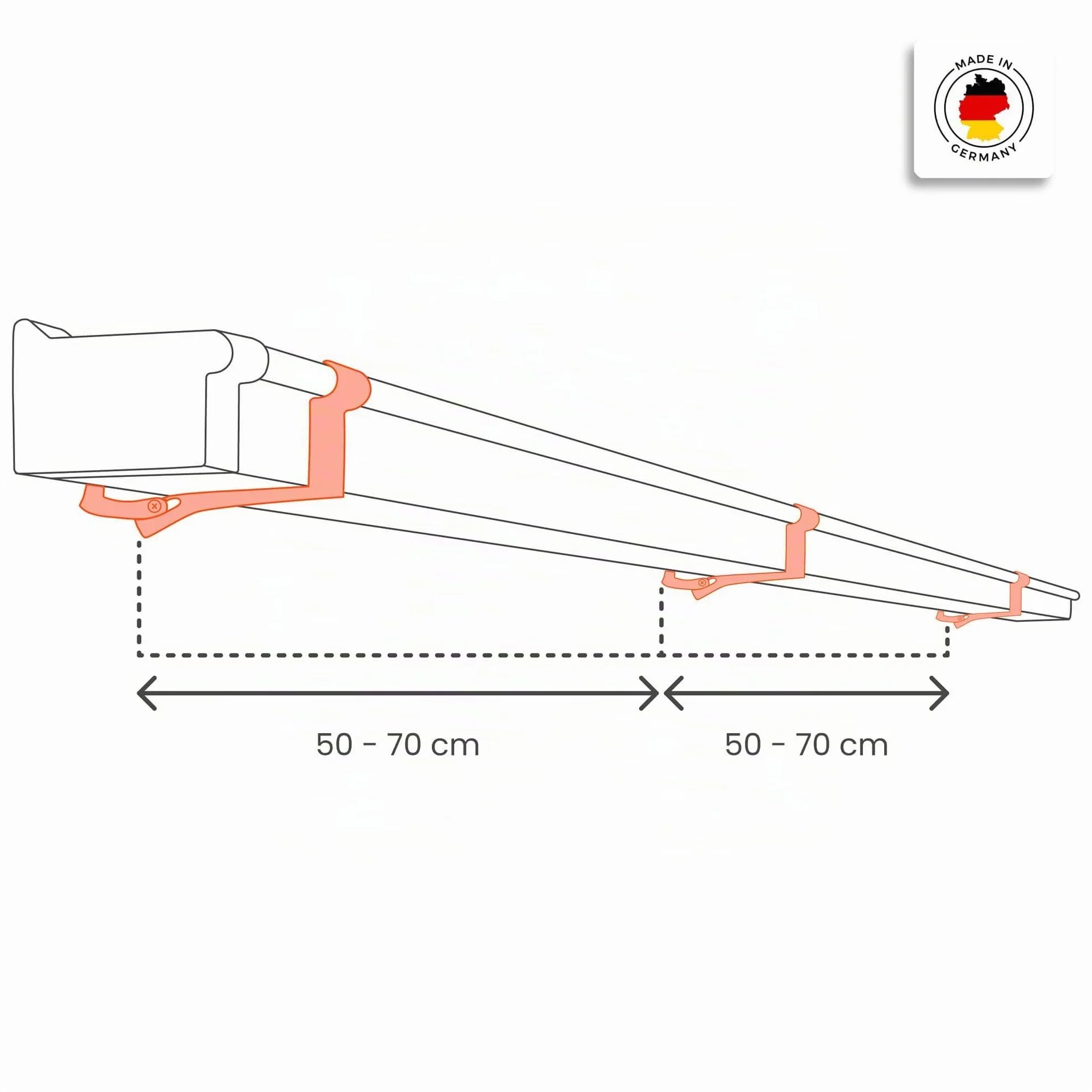 INEFA Gouttière carrée en PVC 200 cm DN68 blanc