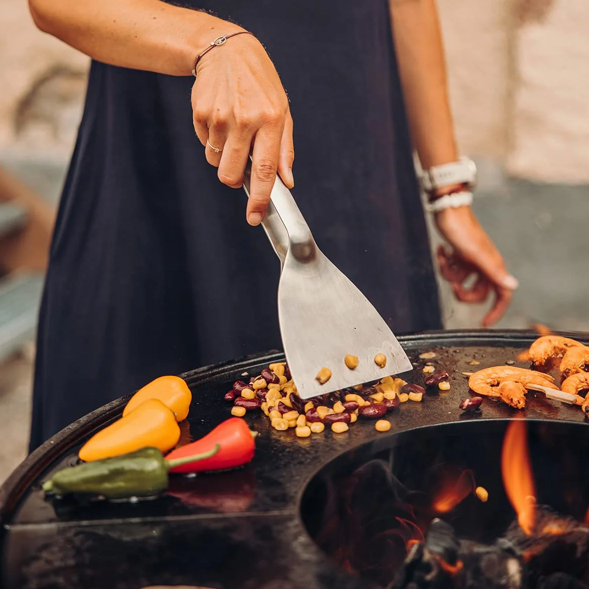 höfats Spatule argentée – Spatule barbecue en acier inoxydable, coupe et mélange