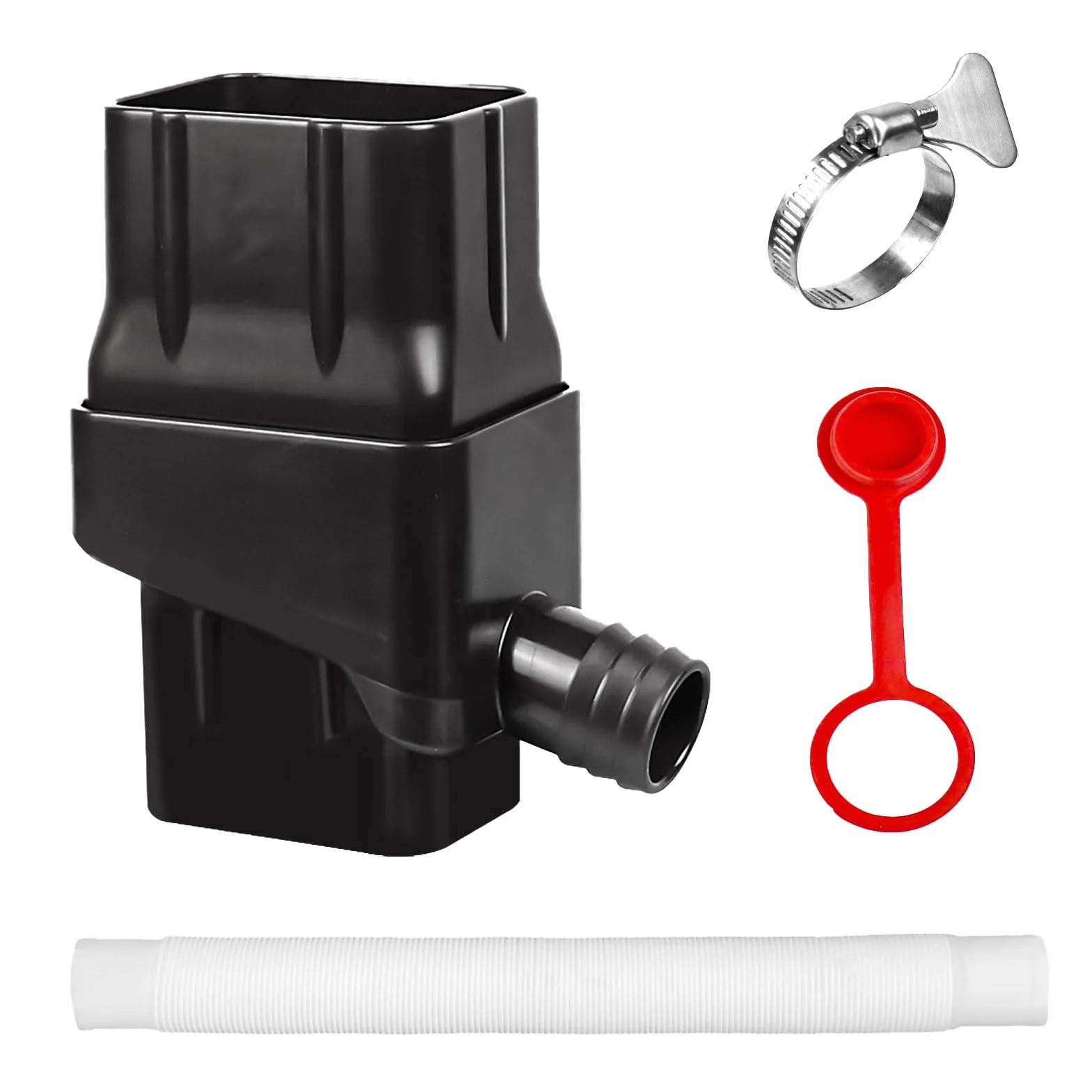 Récupérateur Eau de Pluie Rectangulaire Kit Gouttière avec Tuyau