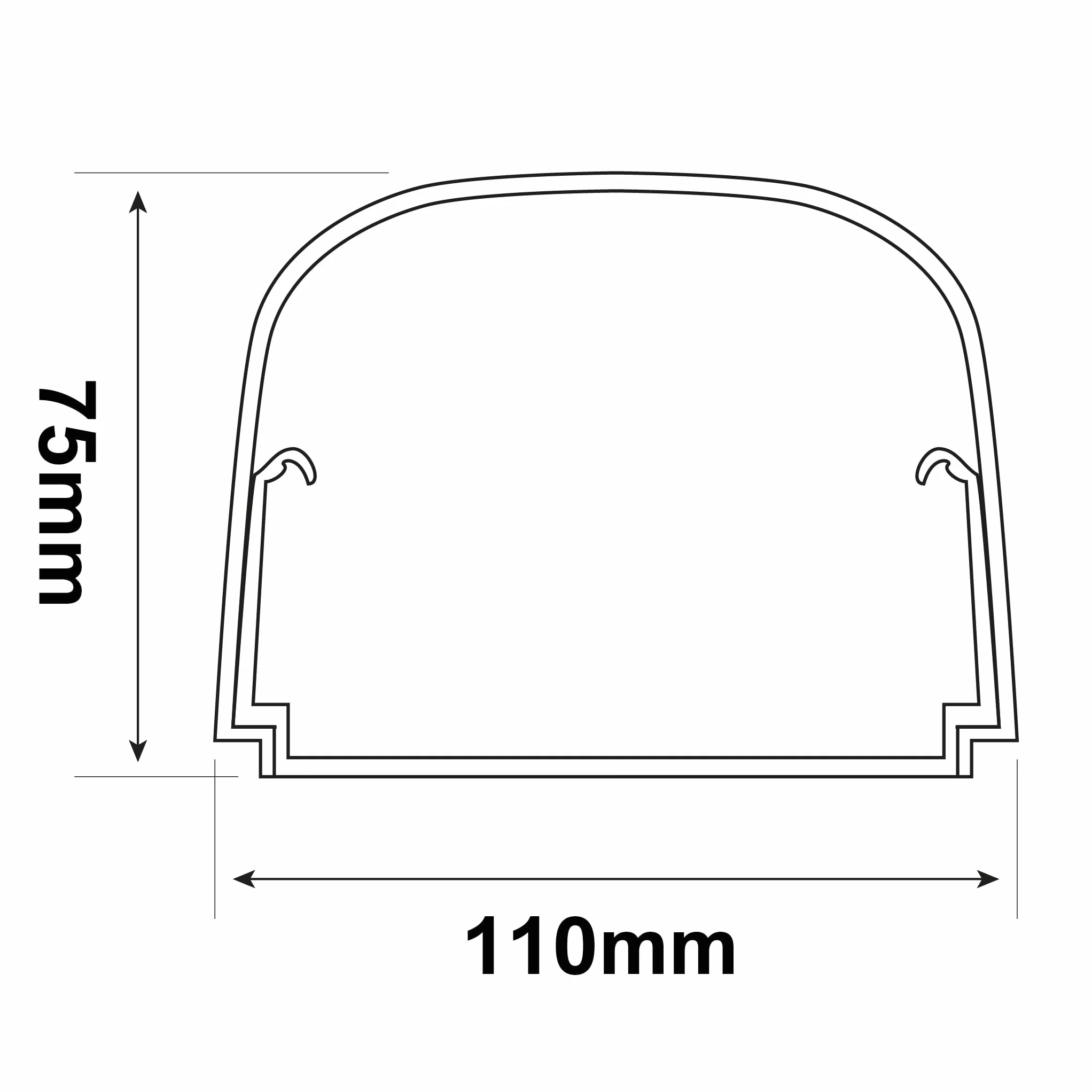 Goulotte 110 x 75 mm, Lot de 2 Goulottes de 1 m Chacune | Réf. 1212BCF, avec Film Protecteur, pour Installations de Climatisation Domestiques et Professionnelles