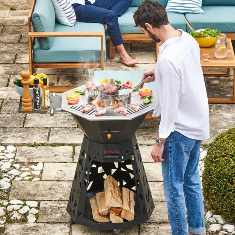 BRASERO Plancha Barbecue Brasero à bois Surface cuisson 3126 cm2 Grille centrale 796 cm2