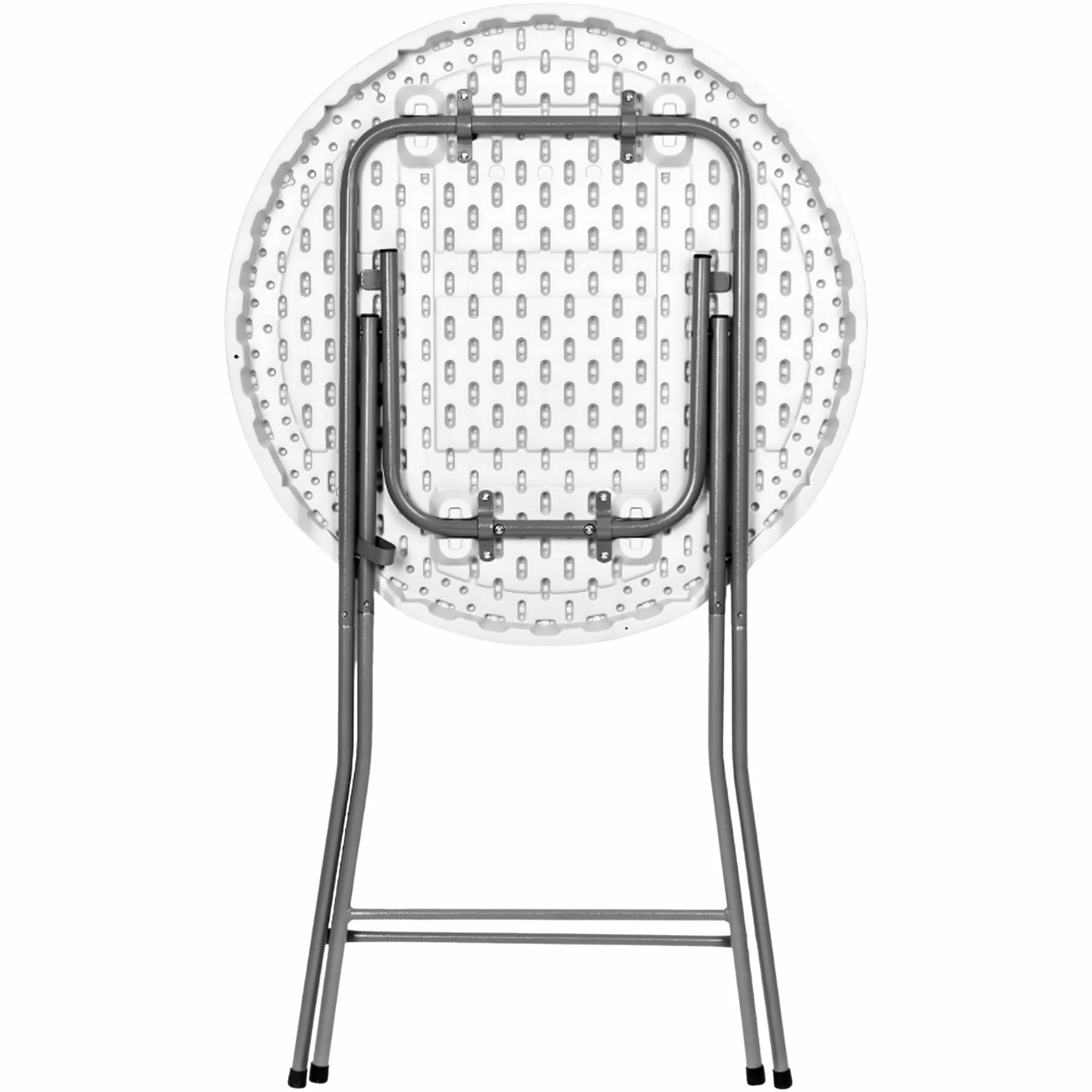 KARL HAUSMANN Table haute pliable blanche Ø 80 cm 110 cm de haut table de camping stable table de bistrot d'extérieur