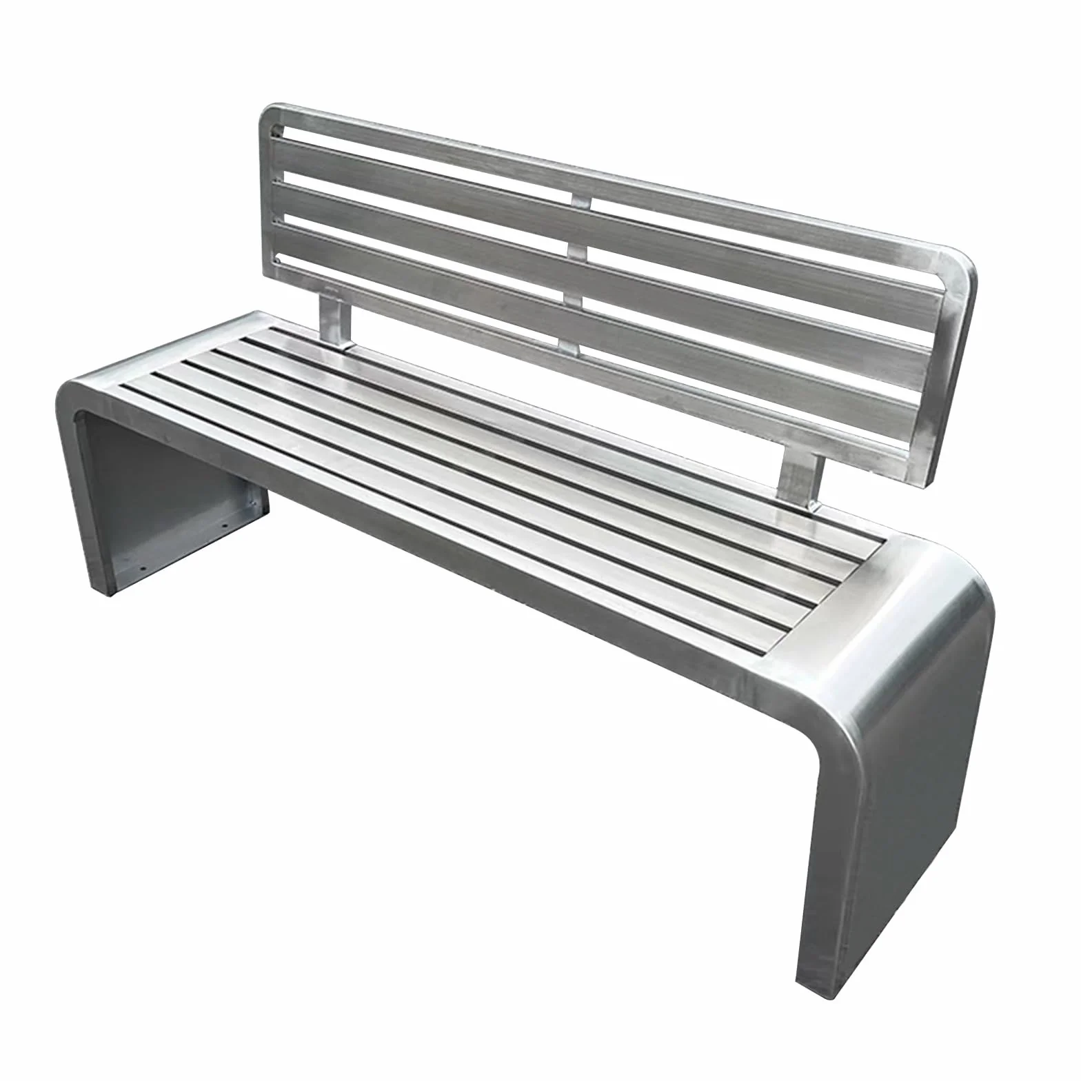 Banc de Jardin 2-3 Places, Banc d'extérieur en Acier Inoxydable avec dossiers, 150cm