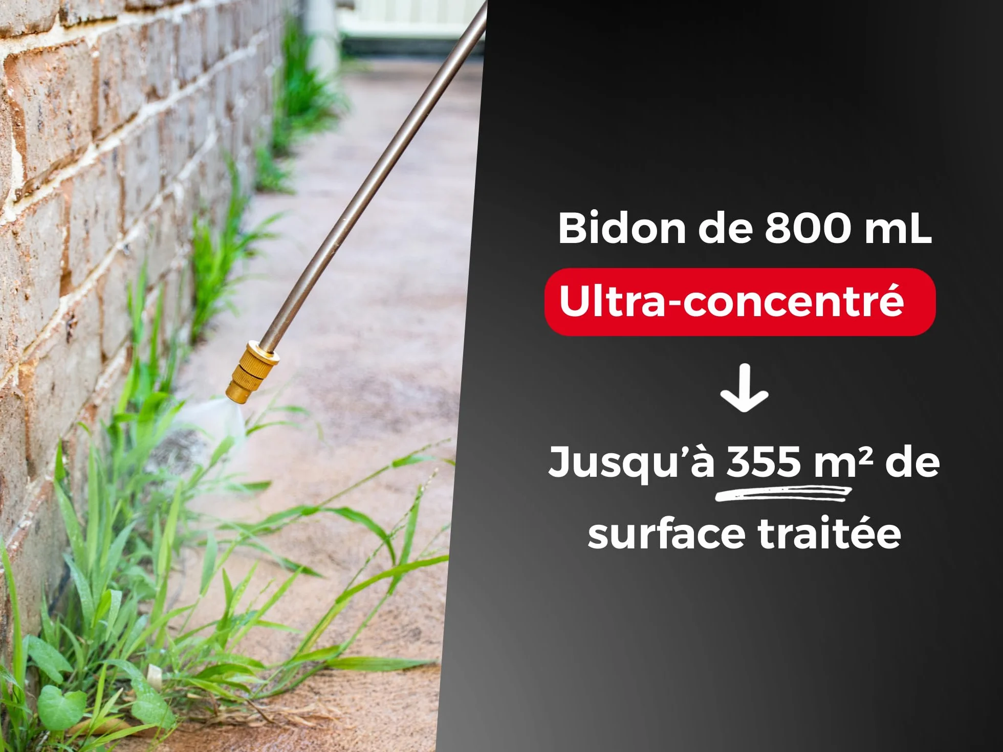 PROTECT EXPERT Désherbant Ultra Concentré 800ml - Jusqu’à 355m² - Bidon Auto Doseur