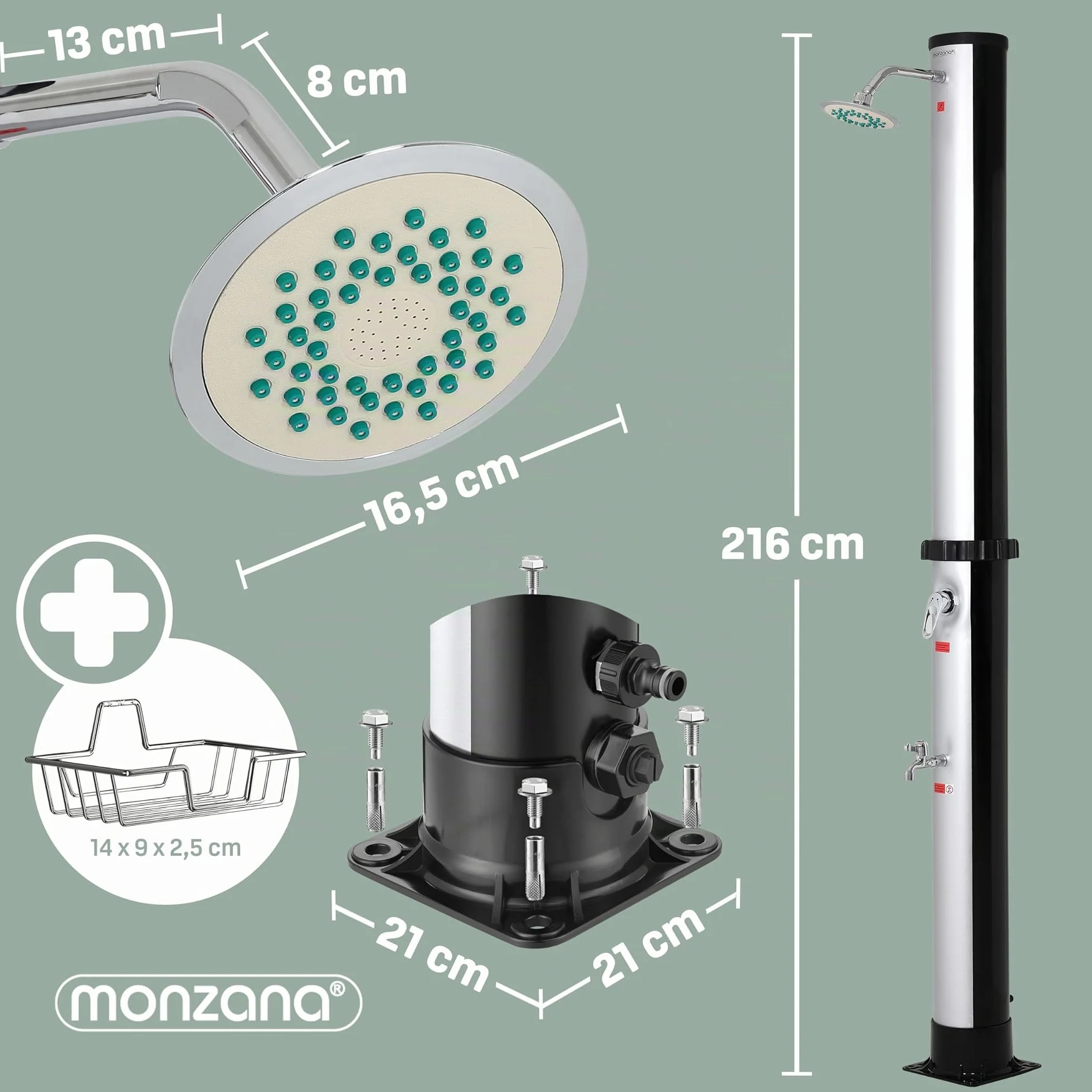 Monzana Douche de Jardin Solaire 35 L Douche Camping Piscine Plage