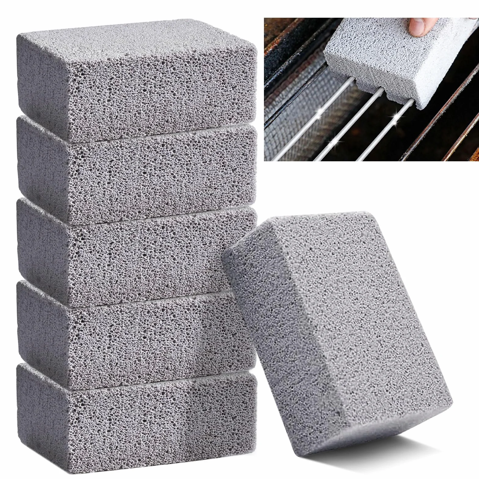 Pierre de Nettoyage pour Grill 6 Pièces Nettoyant Barbecue Grilles