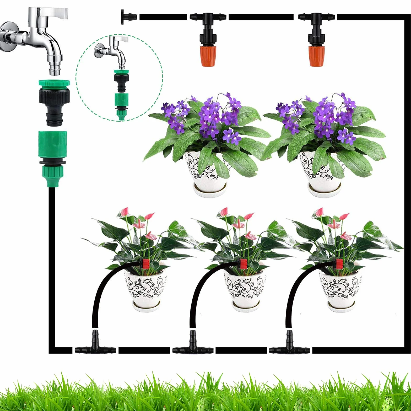 Kit d'irrigation Goutte à Goutte 149 Pièces, Système d'Arrosage Automatique avec Tuyau 30M pour Jardin Plantes