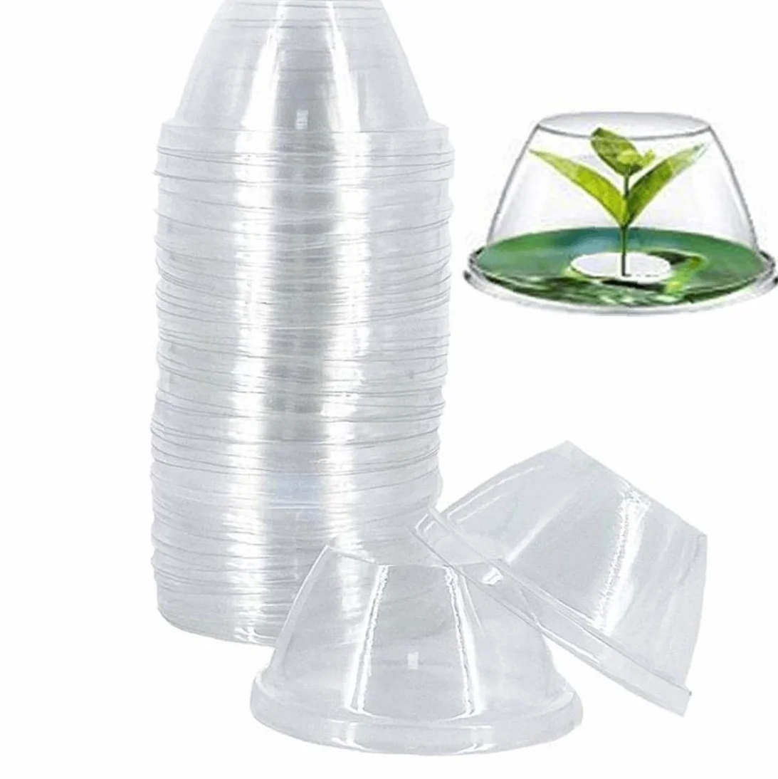 Cloche de Jardin Réutilisable en Plastique 50pcs Dôme de Protection pour Plantes Hydroponique