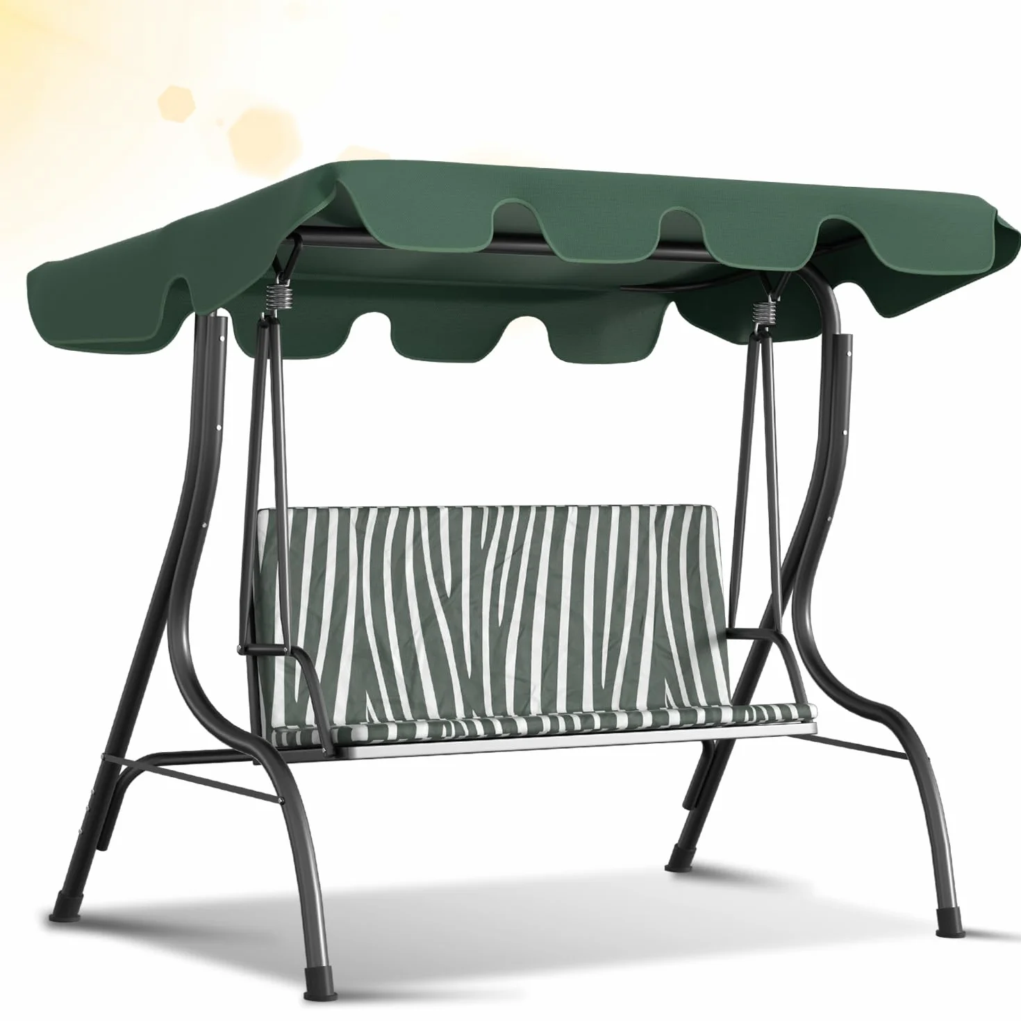 Herrselsam Housse de toit de rechange universelle pour balancelle 3 places 210 x 145 cm Vert Protection UV