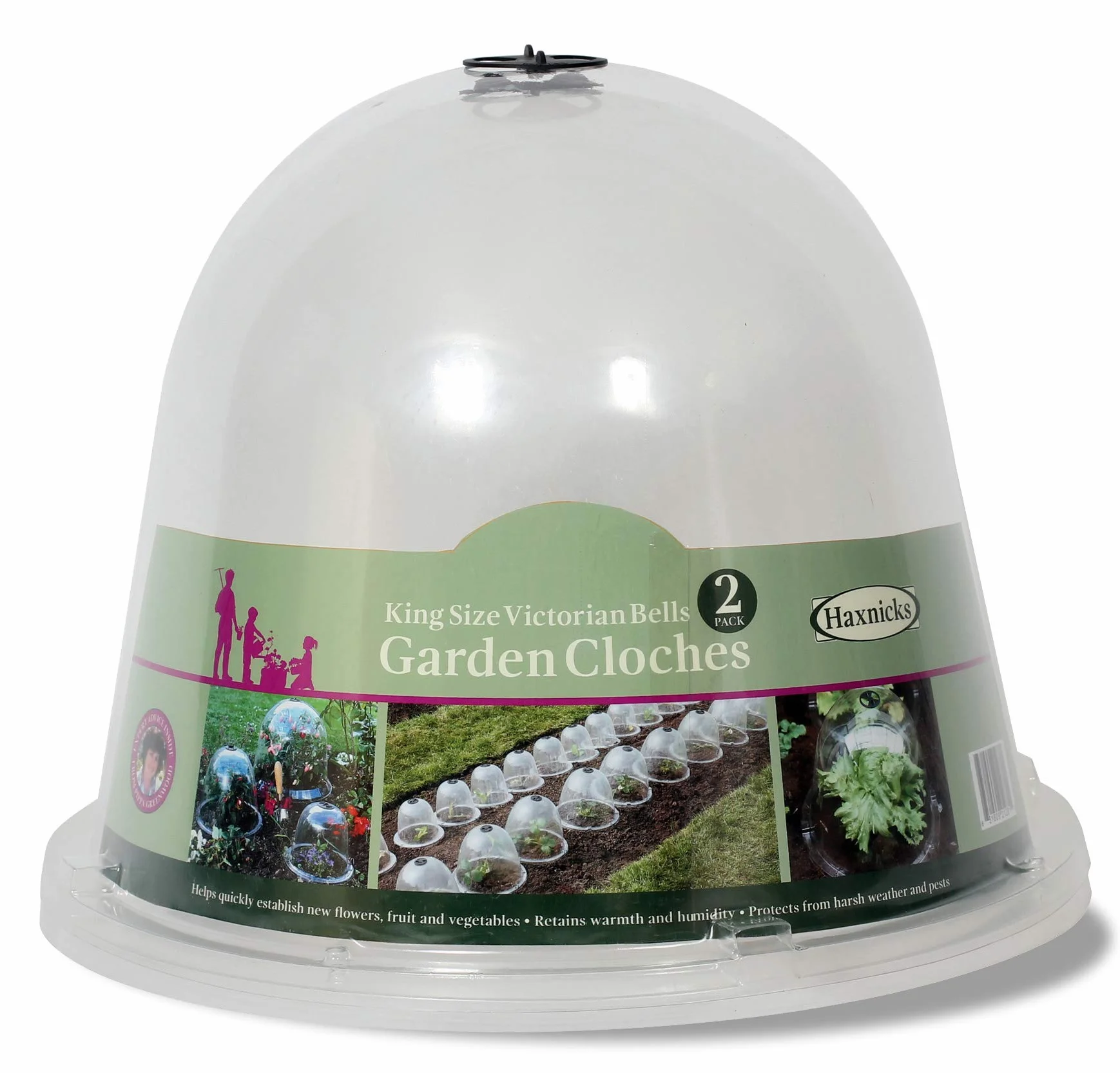 Haxnicks Lot de 2 cloches victoriennes Transparent Kingsize 40 x 31 cm