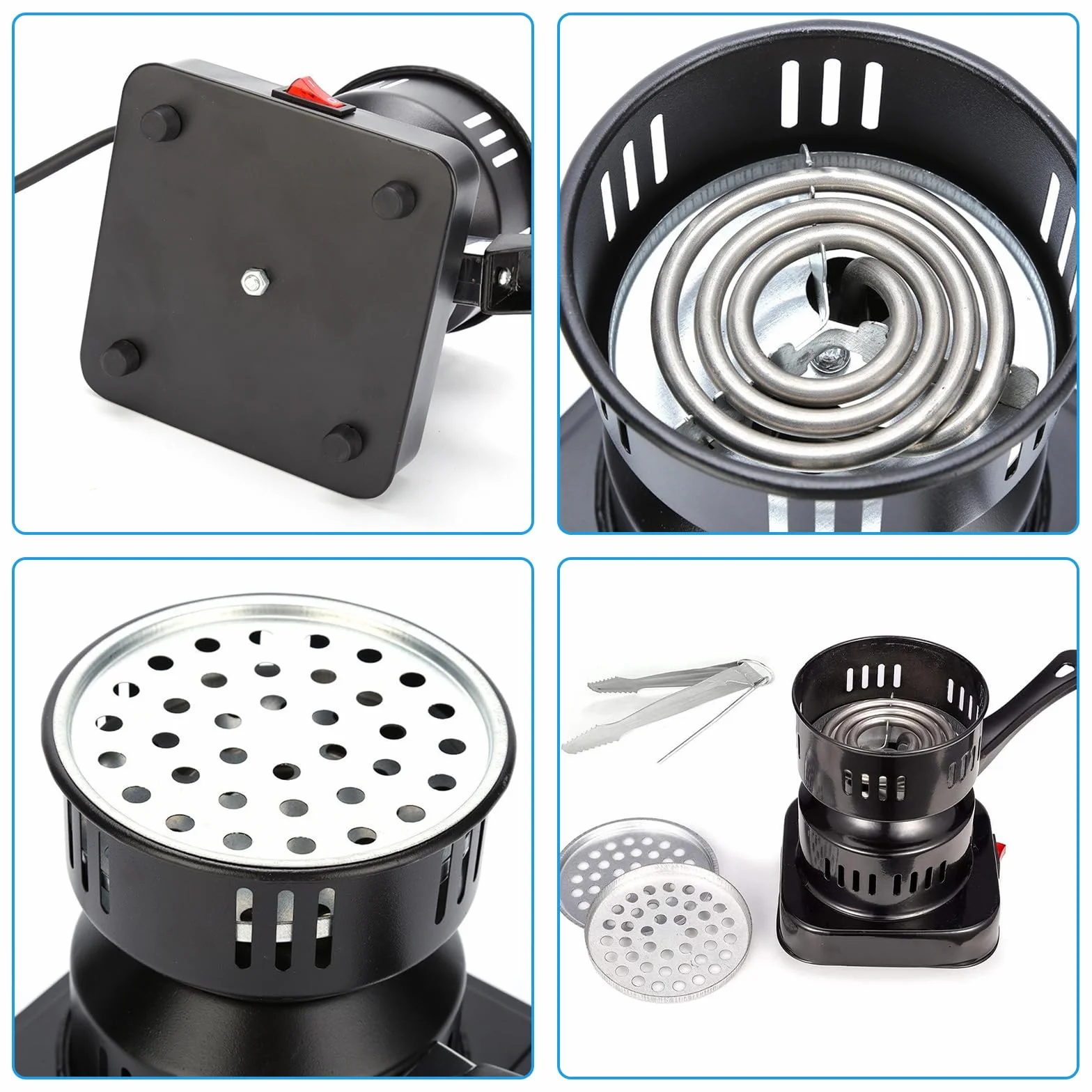 Allume-Charbon Électrique 500 W, Barbecue À Charbon, Brûleur À Charbon pour Cuisine et Camping