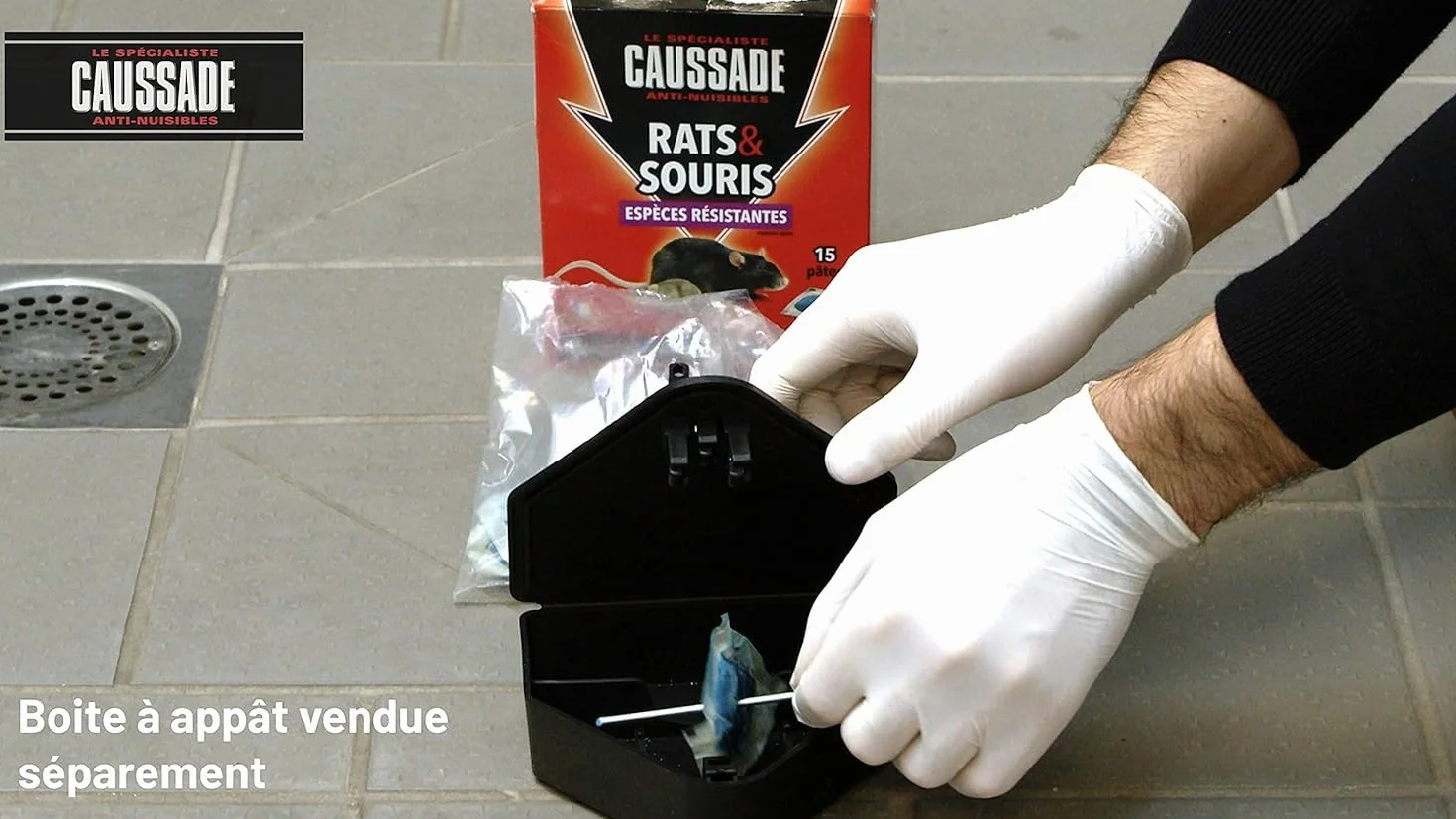 Caussade Anti Rats & Souris 15 Sachets pâtes 150g Espèces résistantes Lieux secs & humides