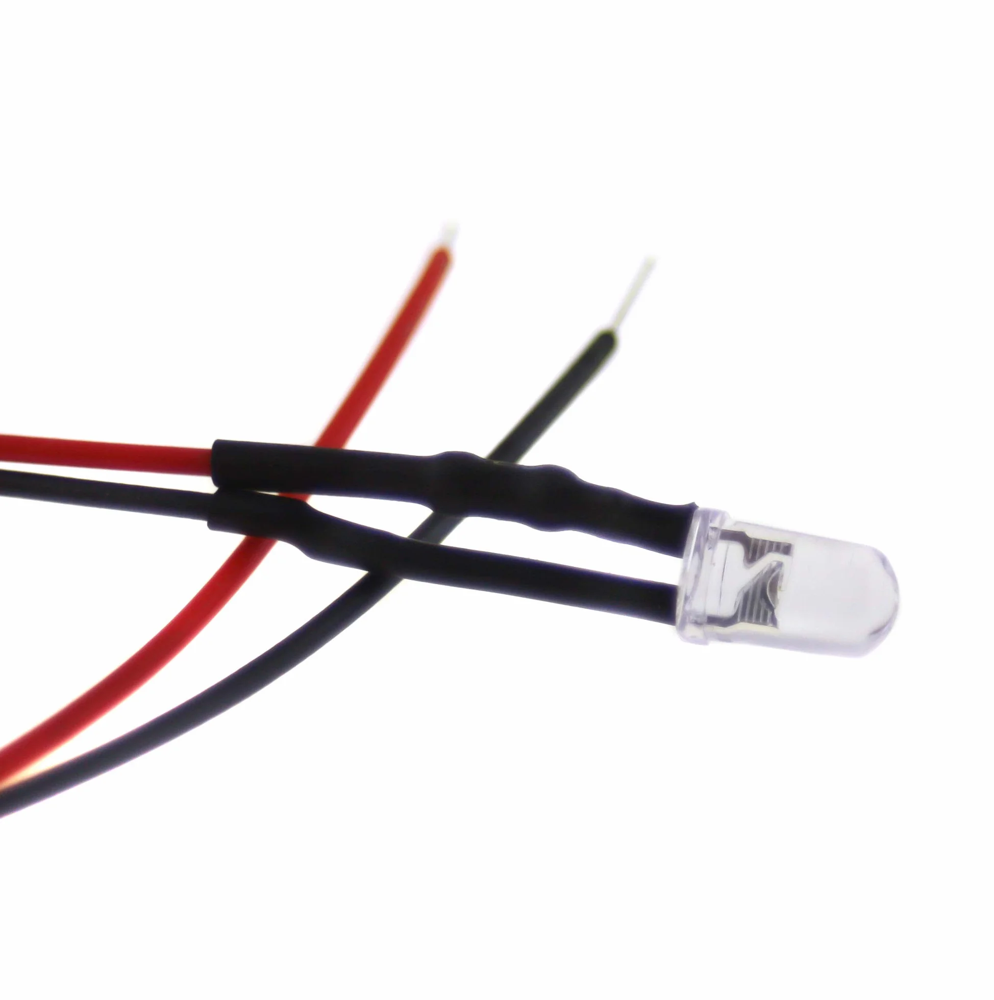SeKi LED 5mm 24V Rouge avec Câble de Raccordement 20cm Résistance Intégrée