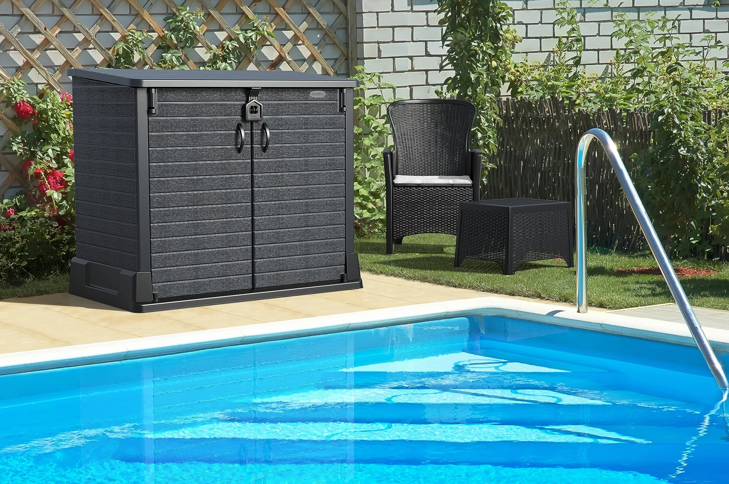 Duramax StoreAway 850L Plastic Garden Shed Outdoor Storage 130x74x110 cm Dark Grey