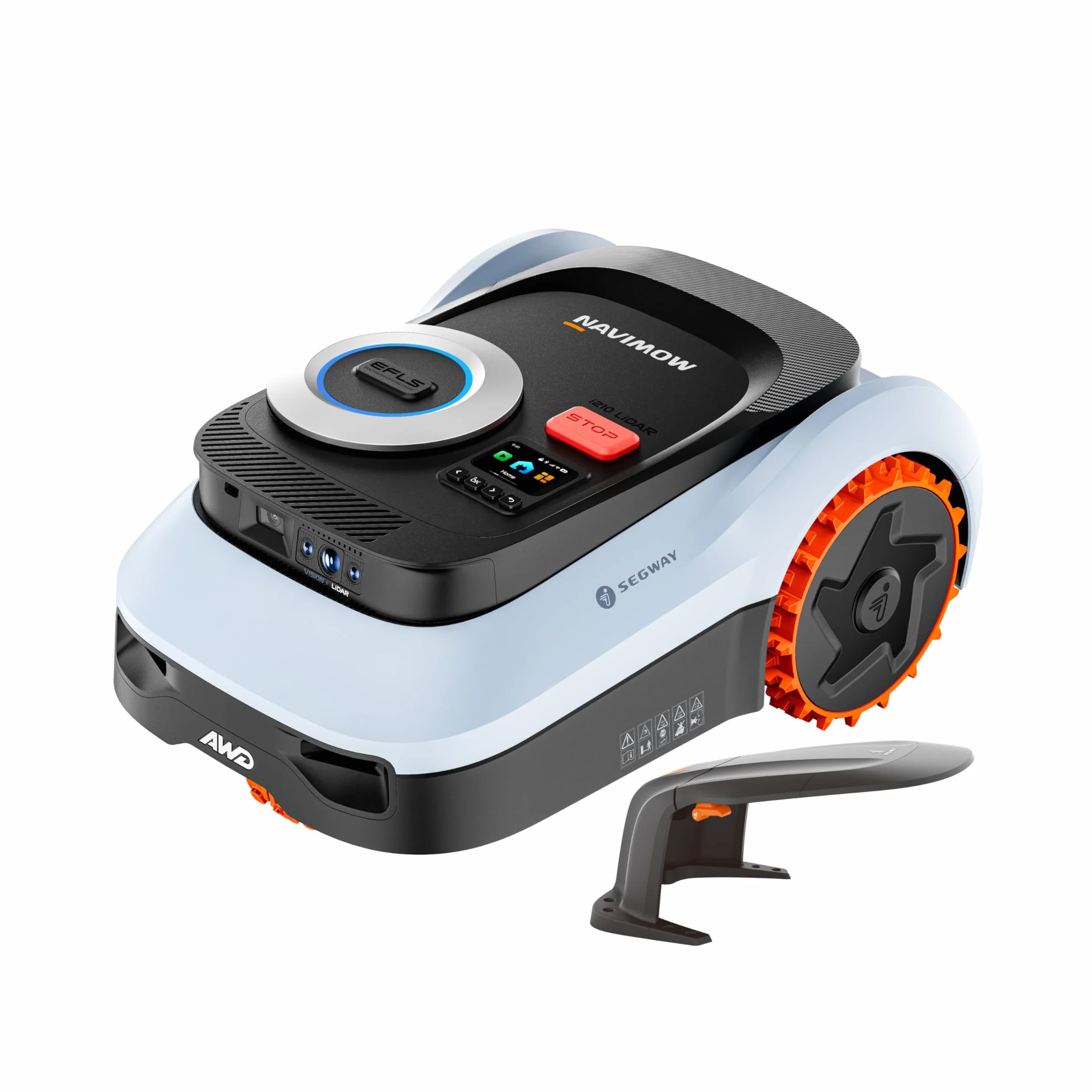 Segway Navimow i210 LiDAR Pro Robot Tondeuse avec Garage M, Navigation LiDAR+Vision+RTK, Xero-Turn AWD, 55% pente