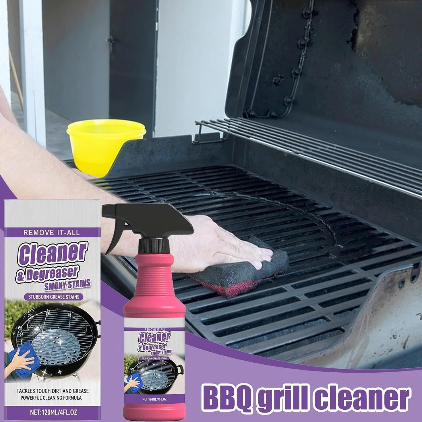 Dégraissant Barbecue Spray 120ML BBQ Nettoyant 2 pièces