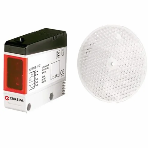 Erreka Photocellule à réflexion à miroir multitension type Carlo Gavazzi pour portes et portails coulissants, portails de garage compatible tous les moteurs