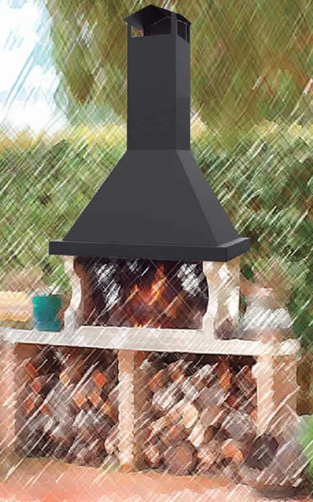 FM CB-80 Cheminée métallique Barbecue L.90 cm P.50 cm