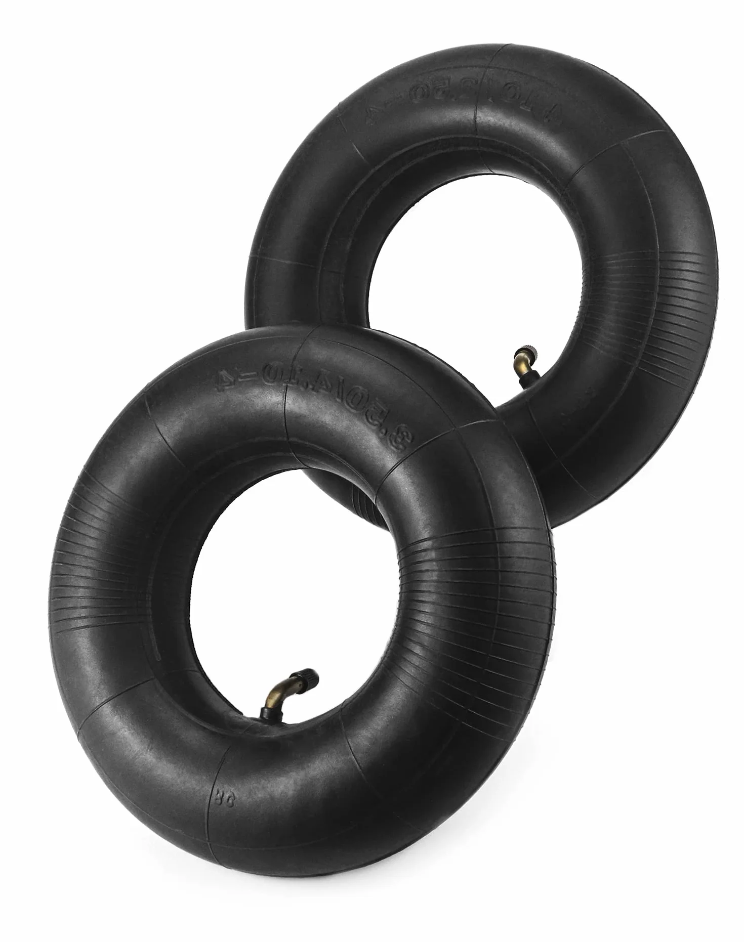 QWORK 2 pièces 4.10/3.50-4 Chambre à air pour tondeuses à gazon, valve pliée