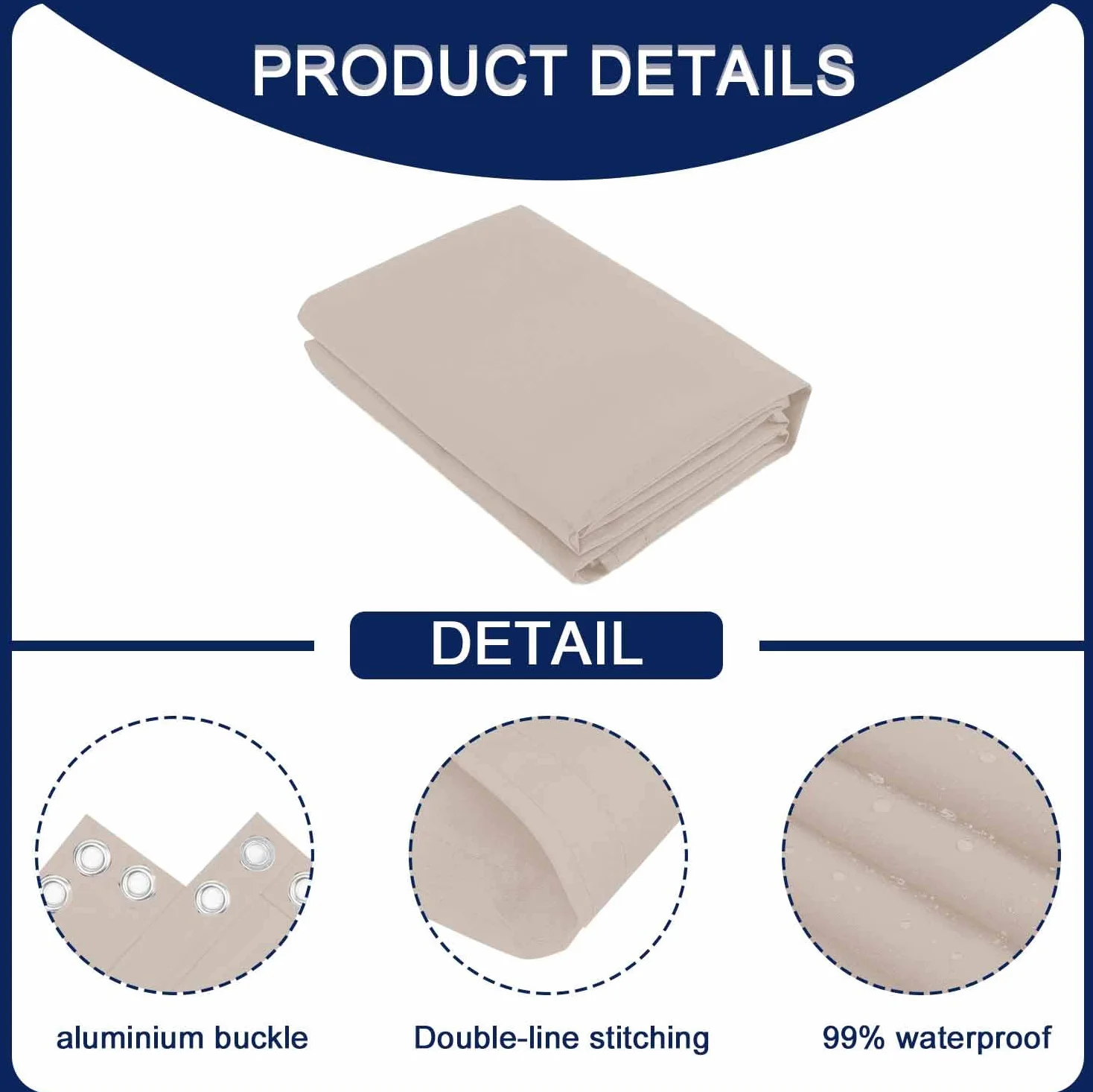 Brise Vue Balcon 50x350cm 160g/m² Taupe Protection UV Privée Sécurité