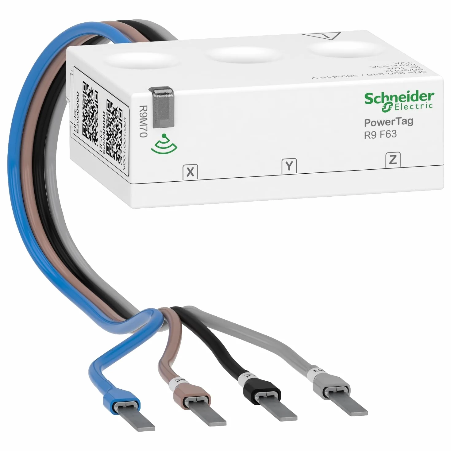 Schneider Electric Câble flexible R9M70 PowerTag Resi9 F63 3P+N, connexion au hub Wiser, disjoncteur - Fabriqué en Allemagne