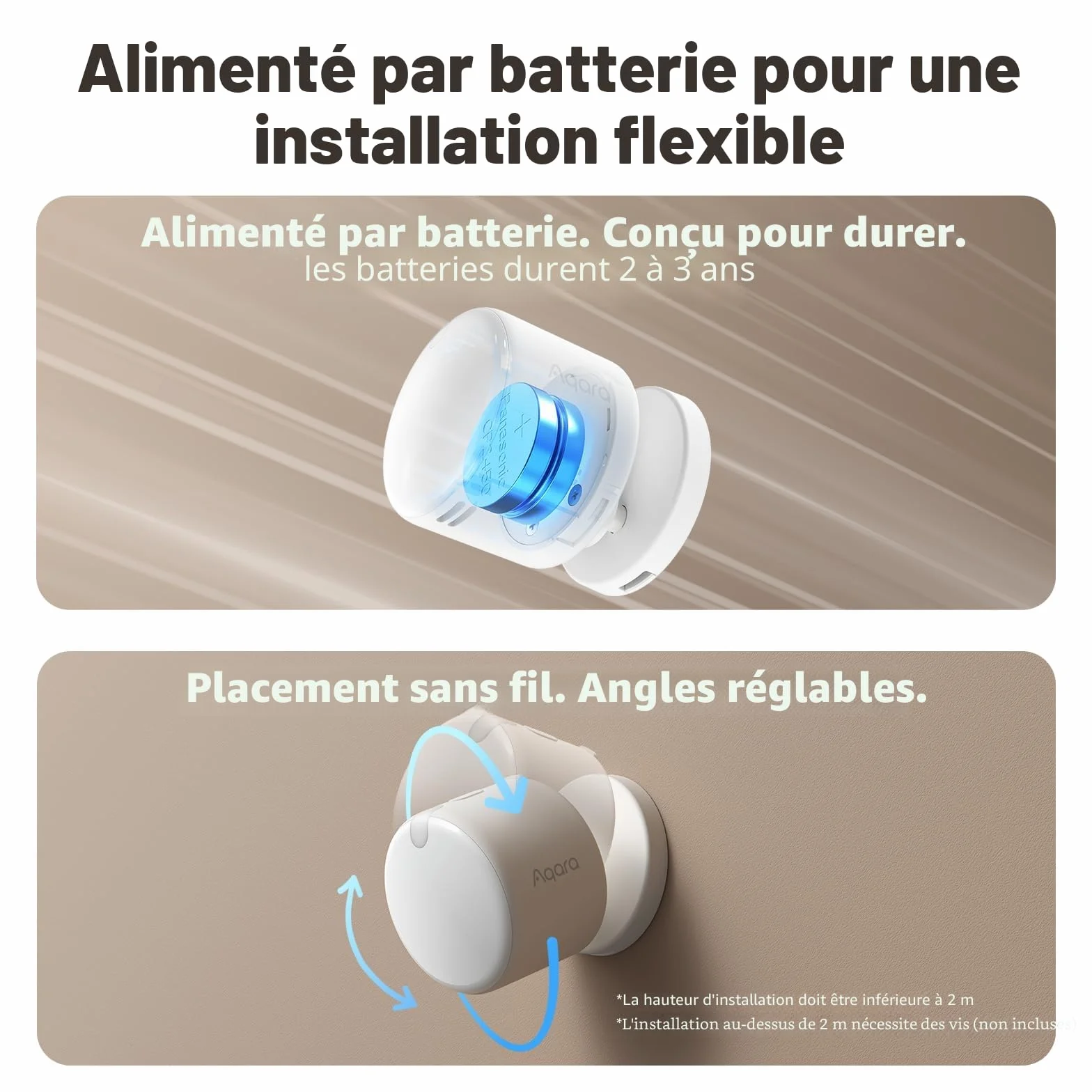 Aqara Détecteur de Présence sans Fils 5-en-1 FP300, Thread/Zigbee,Radar mmW+PIR,Détection de Mouvement/Présence/Lumière/Température/Humidité,Compatible avec Apple Home,Alexa,Home Assistant,Google