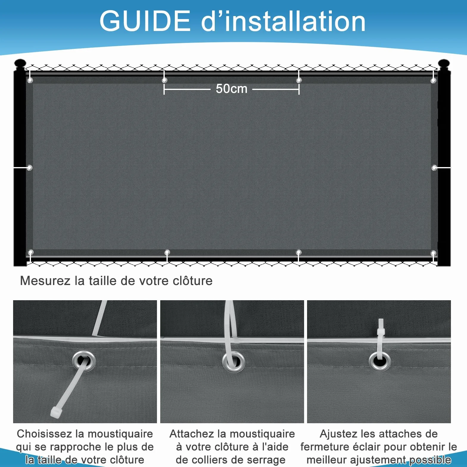 SUNNY GUARD Brise Vue Balcon 100x500cm Cache Vue Balcon Protection UV Imperméable Anthracite Foncé