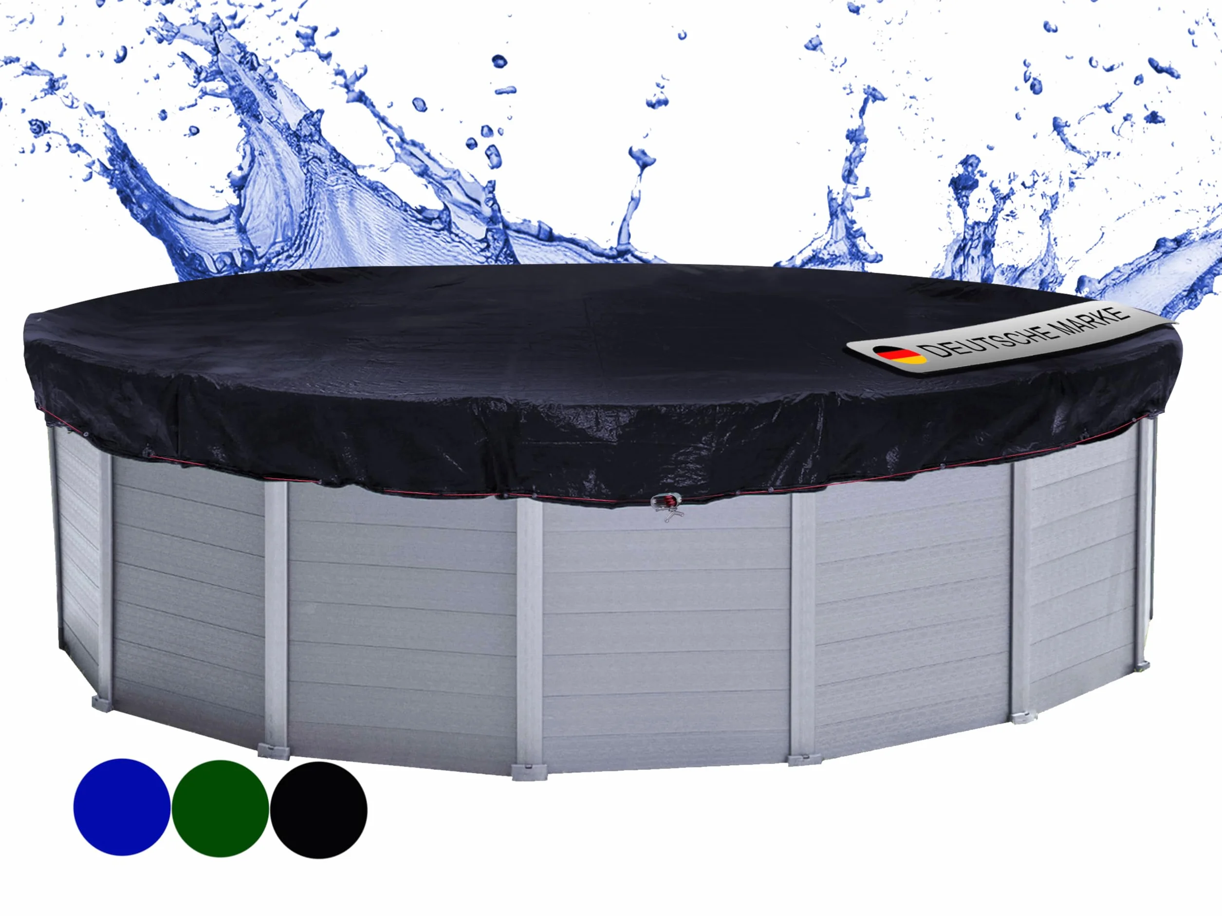 QUICK STAR Couverture de Piscine d'hiver Ronde 200g/m² 560 cm Noir