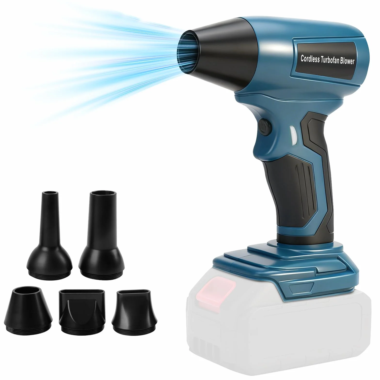 Makita 18V Souffleur à Feuilles sans Fil sans Balais 130000 TR/Min Vitesse Réglable 5 Buses
