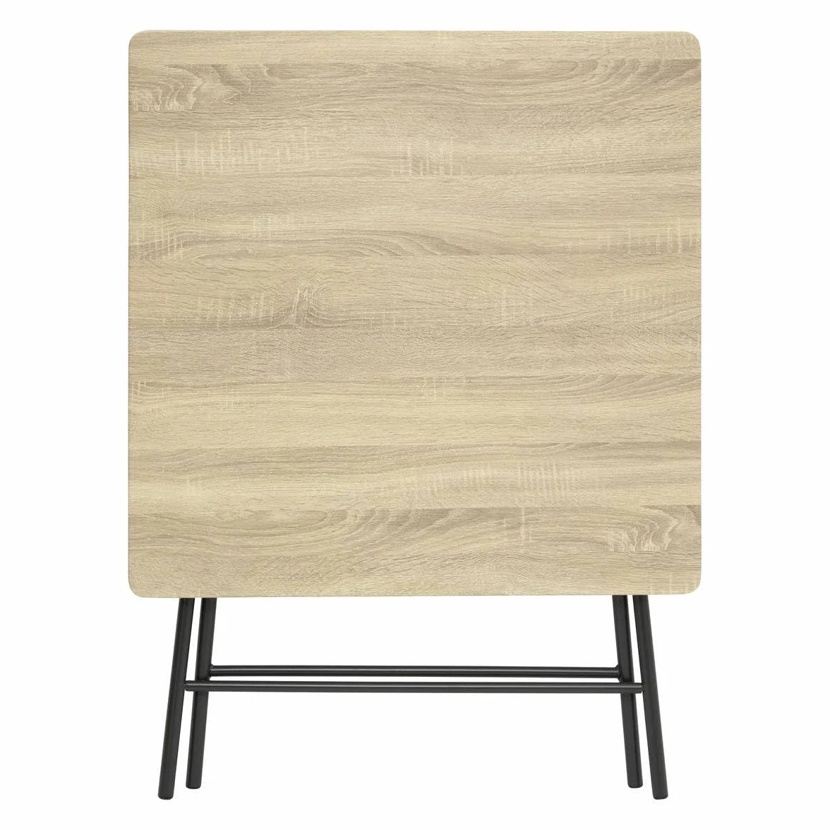 Table Pliante Carrée Effet Bois et Noir 60 x 60 cm 2 Personnes