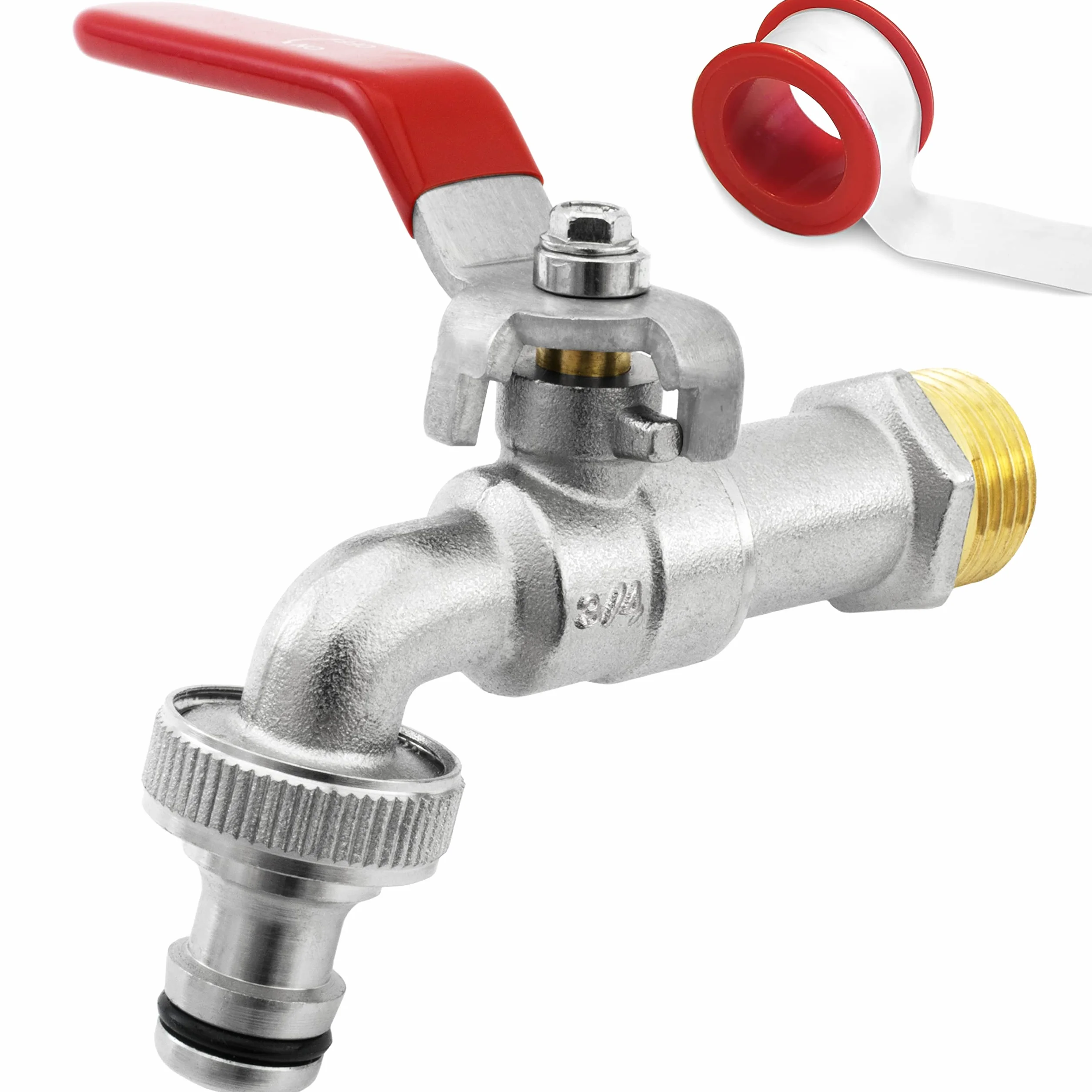 Robinet d'eau en Laiton 3/4'' Pouce (20/27) Résistant à la Rouille et au Gel pour Jardin