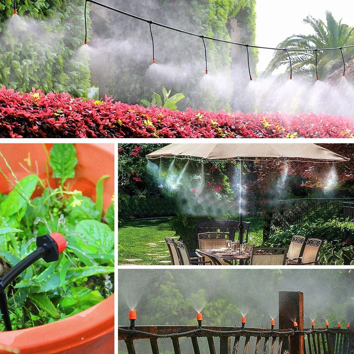 Kit d'irrigation Goutte à Goutte Automatique 165 Pcs avec Tuyau 15 Mètres pour Jardin Pelouse Serre