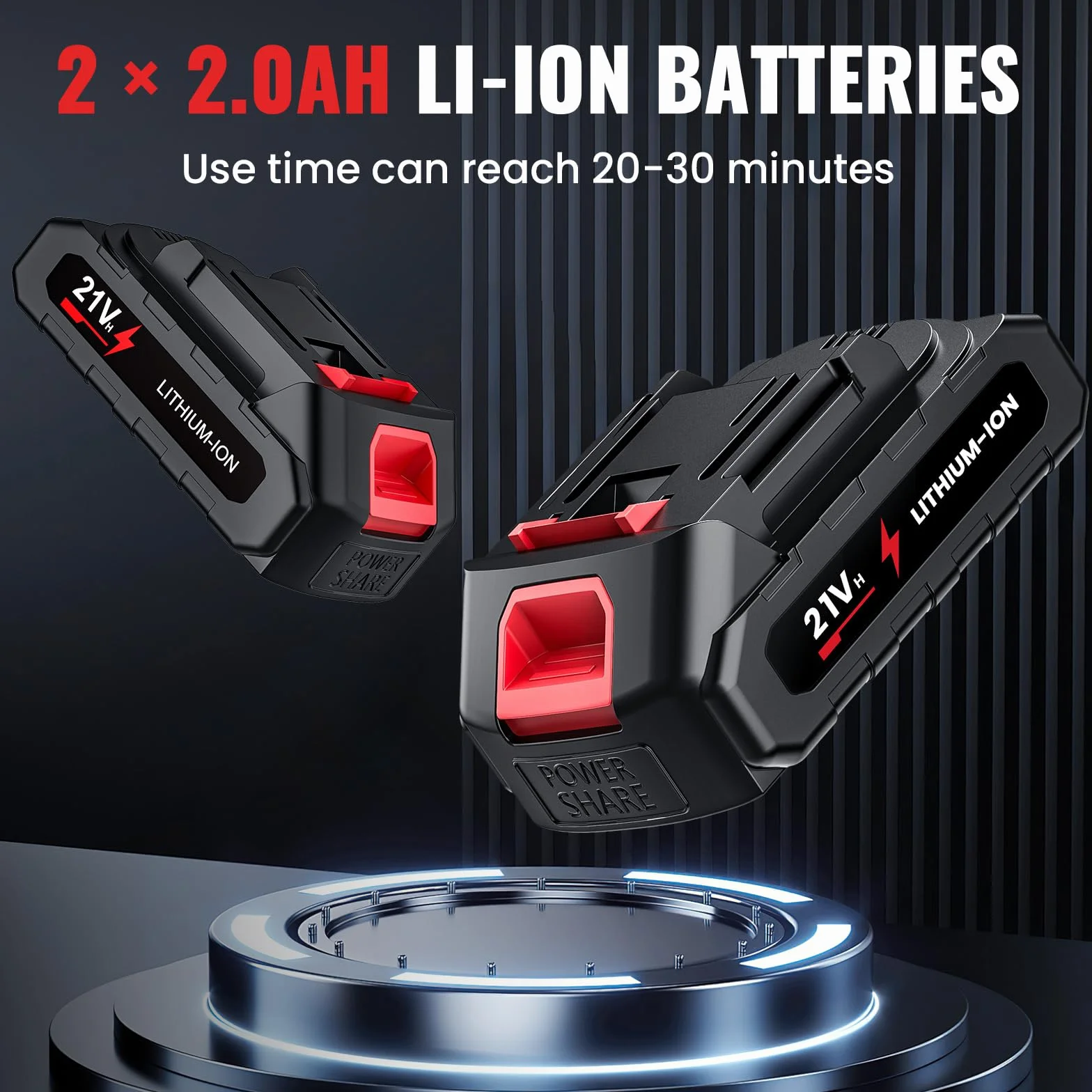 Fraise à Neige sans Fil 1000W 30 cm 2×2,0Ah Batteries Moteur sans Balais