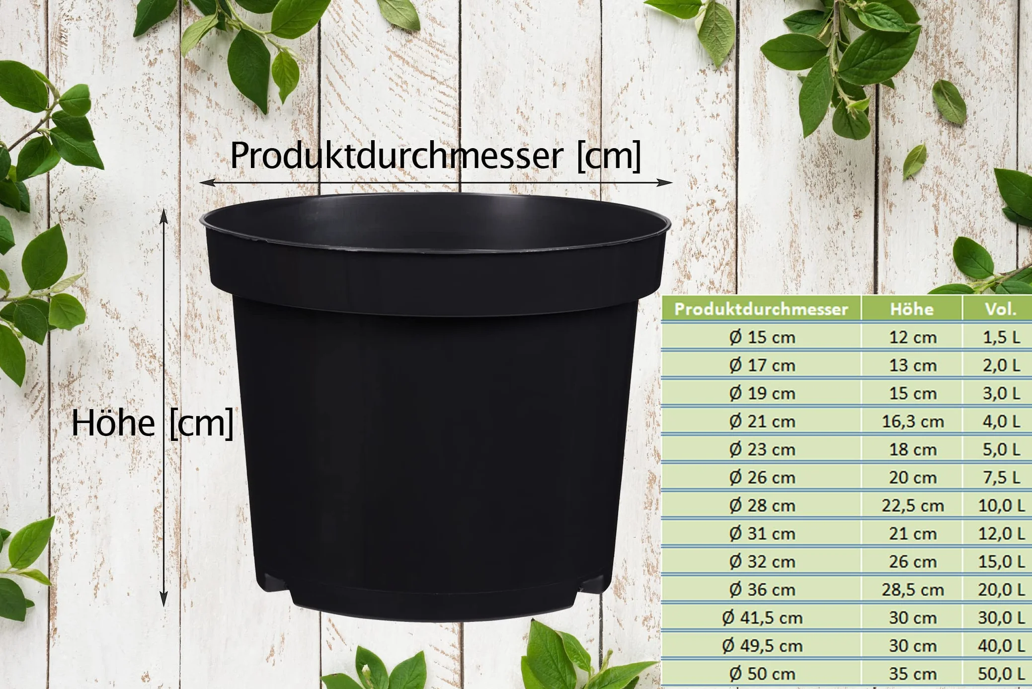 Pots de Culture Ronds Plastique ø 23 cm, 5 Pièces pour Semis et Boutures