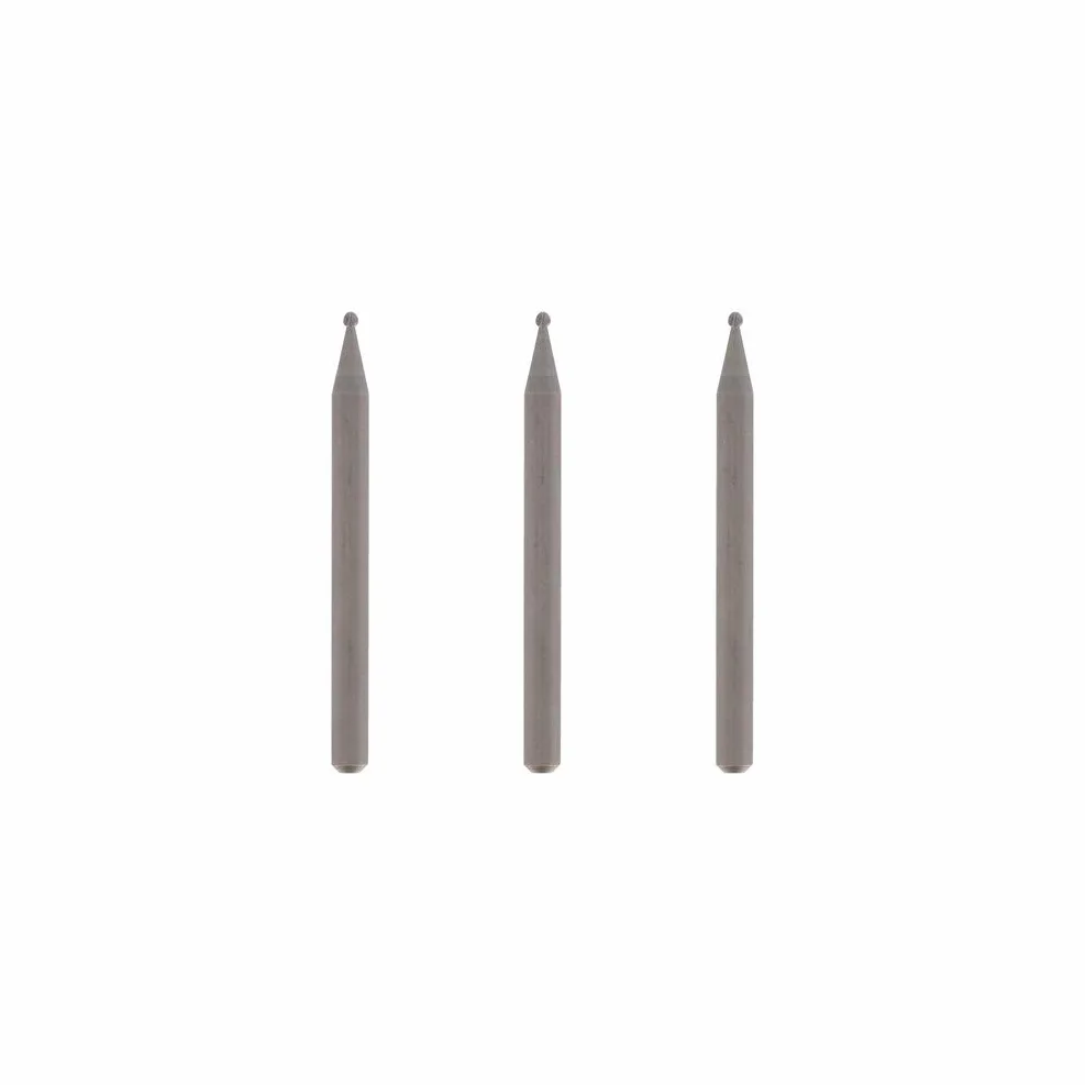 Dremel 106 Lot de 3 Fraises à Graver, Bout Rond, Ø 1,6mm pour Sculpter et Graver dans le Bois avec Outils Multi-usages,