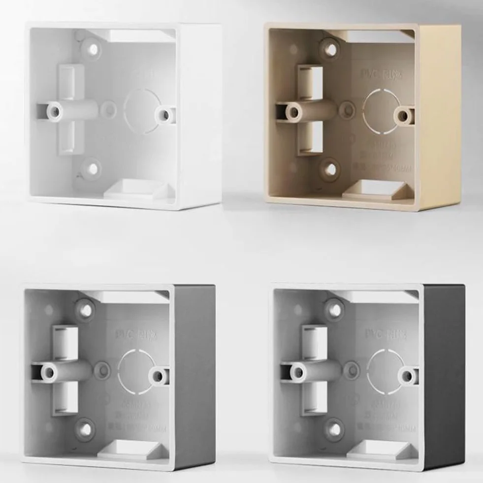 Lot de 2 boîtiers de Plaque Murale Simple 86 mm x 86 mm x 40 mm, système de Gestion des câbles Ethernet pour plaques de Prise réseau, Construction en PVC, Blanc