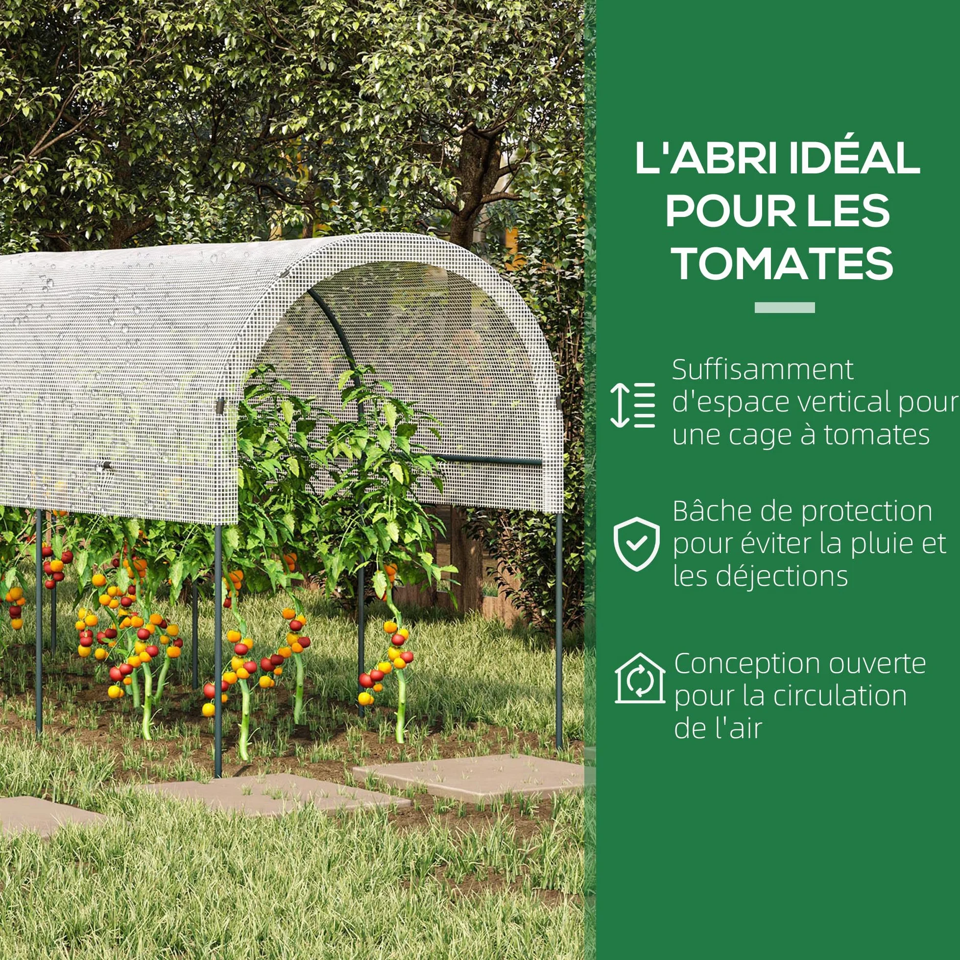 Outsunny Serre de Jardin Acier 400x120x170 cm Transparent pour Légumes