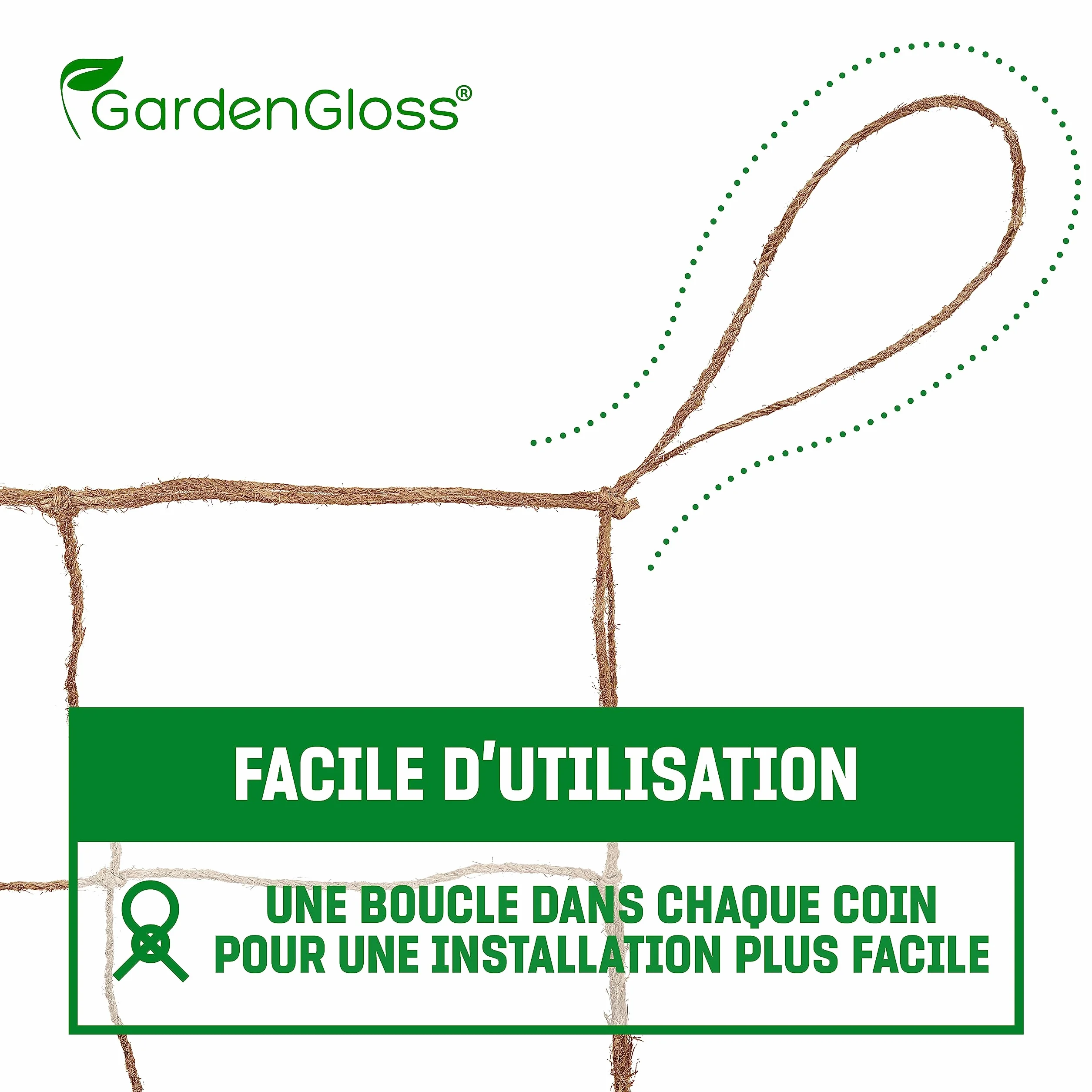 Filet de Jute pour Plantes Grimpantes à Grandes Mailles 2m x 5m 100% Biodégradable
