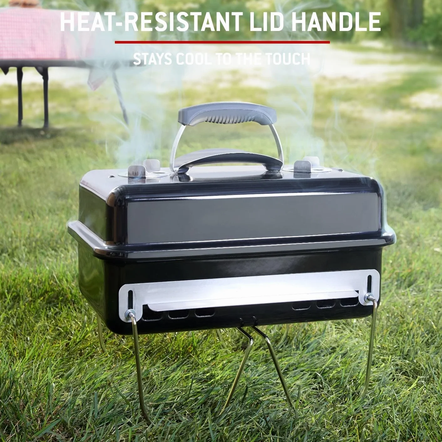 Weber Barbecue au Charbon Go-Anywhere Portable, Pieds Repliables, Design Compact, 42x26 cm, Noir