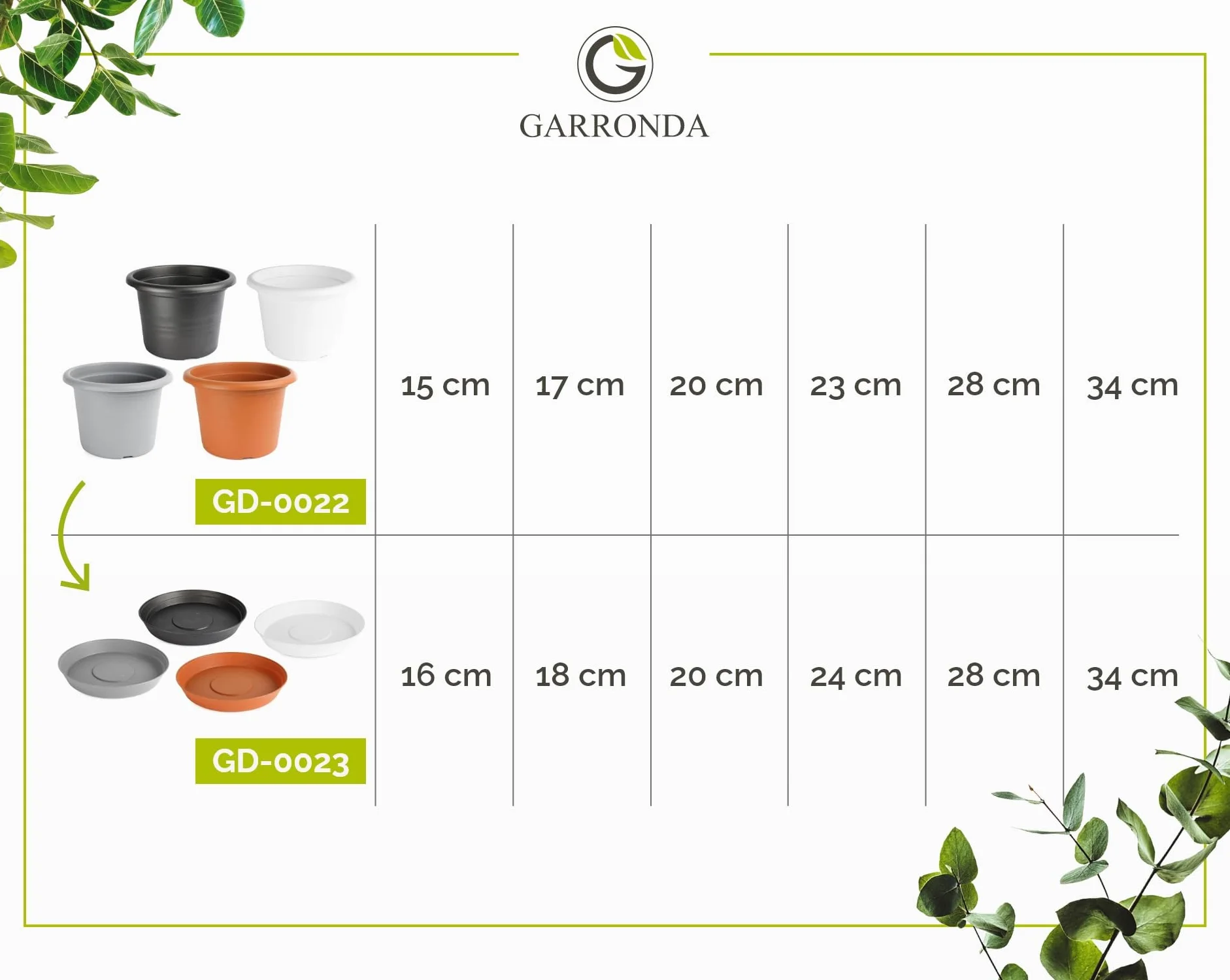 Soucoupe pour Plantes Plastique Plateaux Pot Terracotta ⌀ 34cm H 5cm