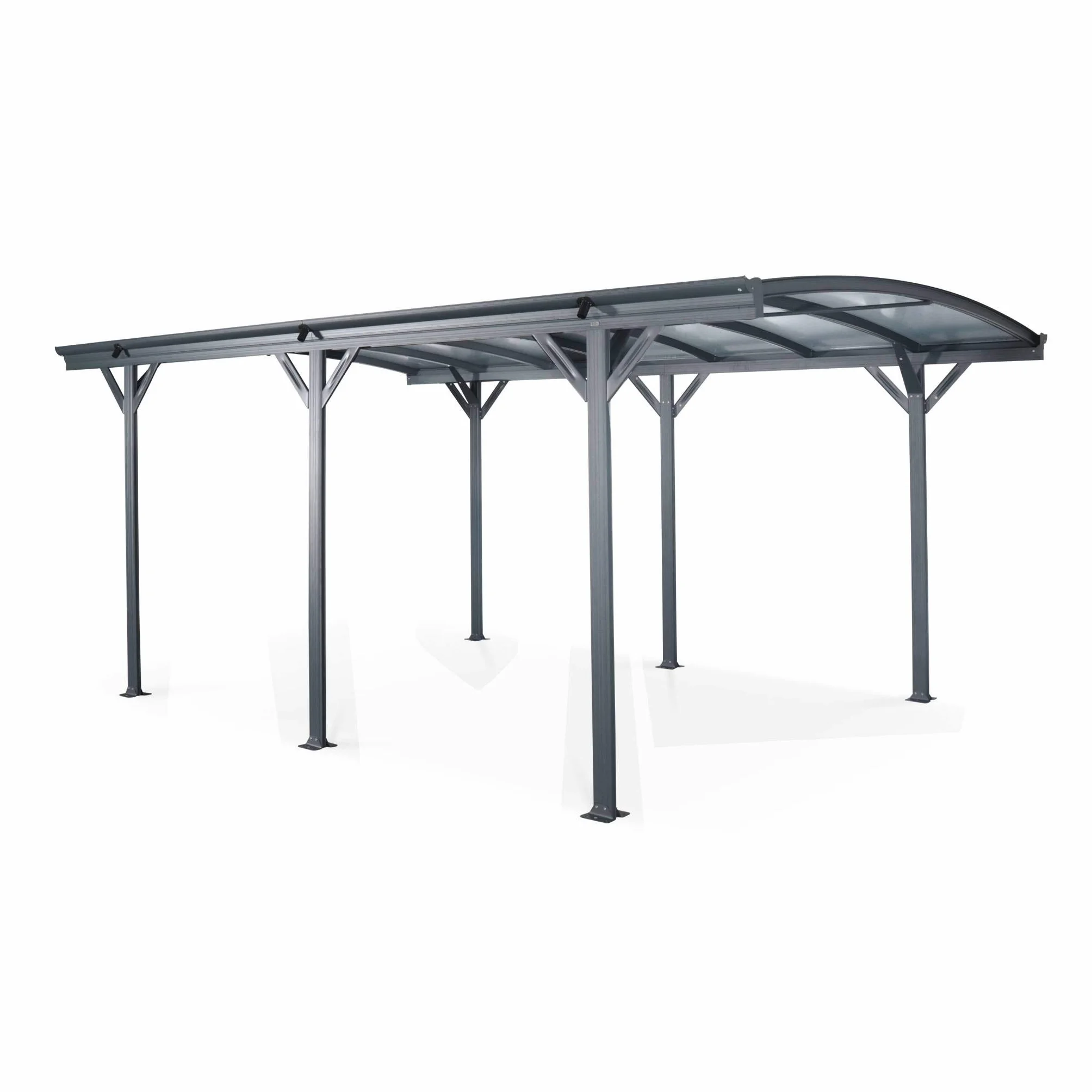 Alice's Garden Carport Aluminium Anthracite Polycarbonate Le Mans 5x3m abri Voiture 500x300x220 cm