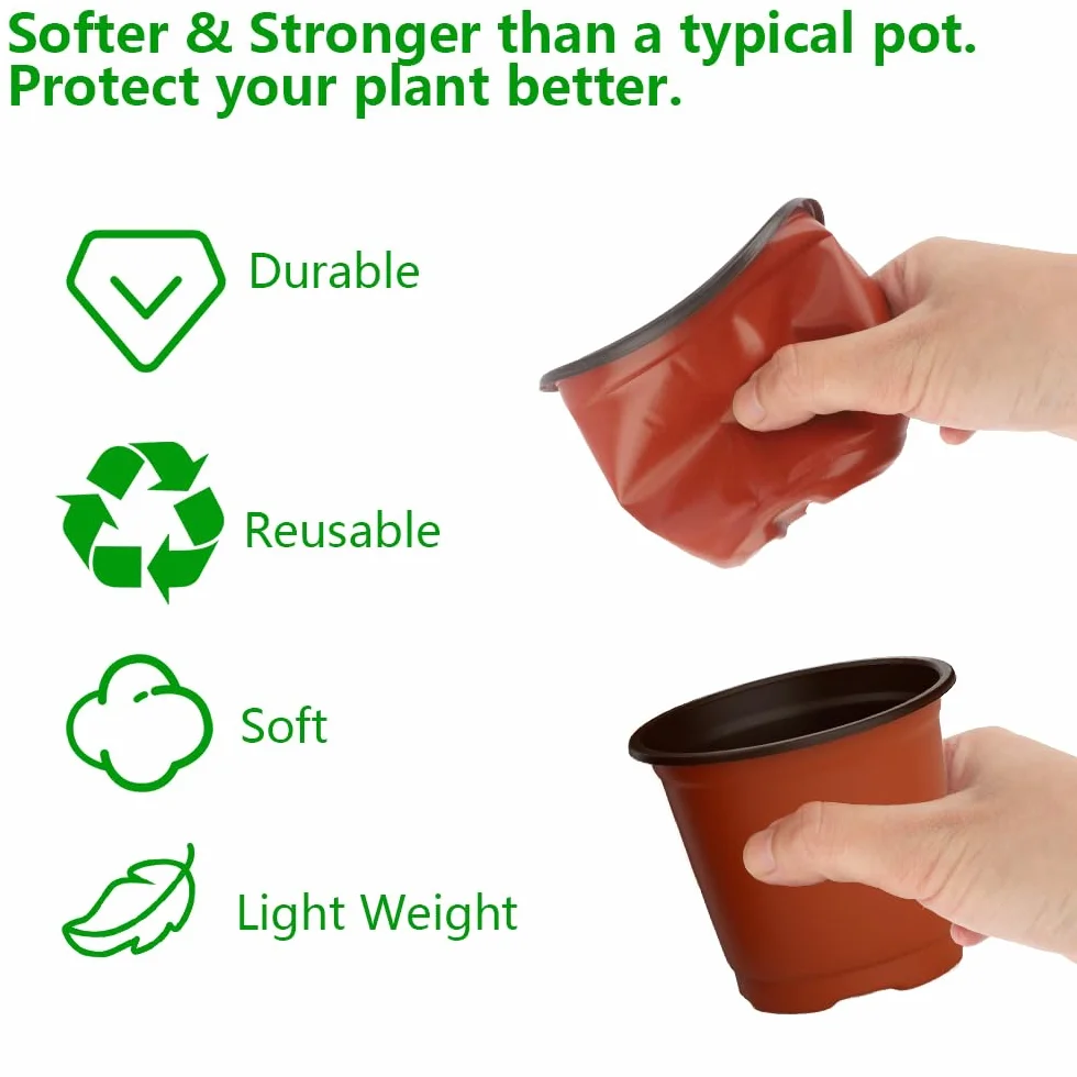 Pots pour semis 8 cm plastique lot de 100 pour plantes fleurs légumes fruits