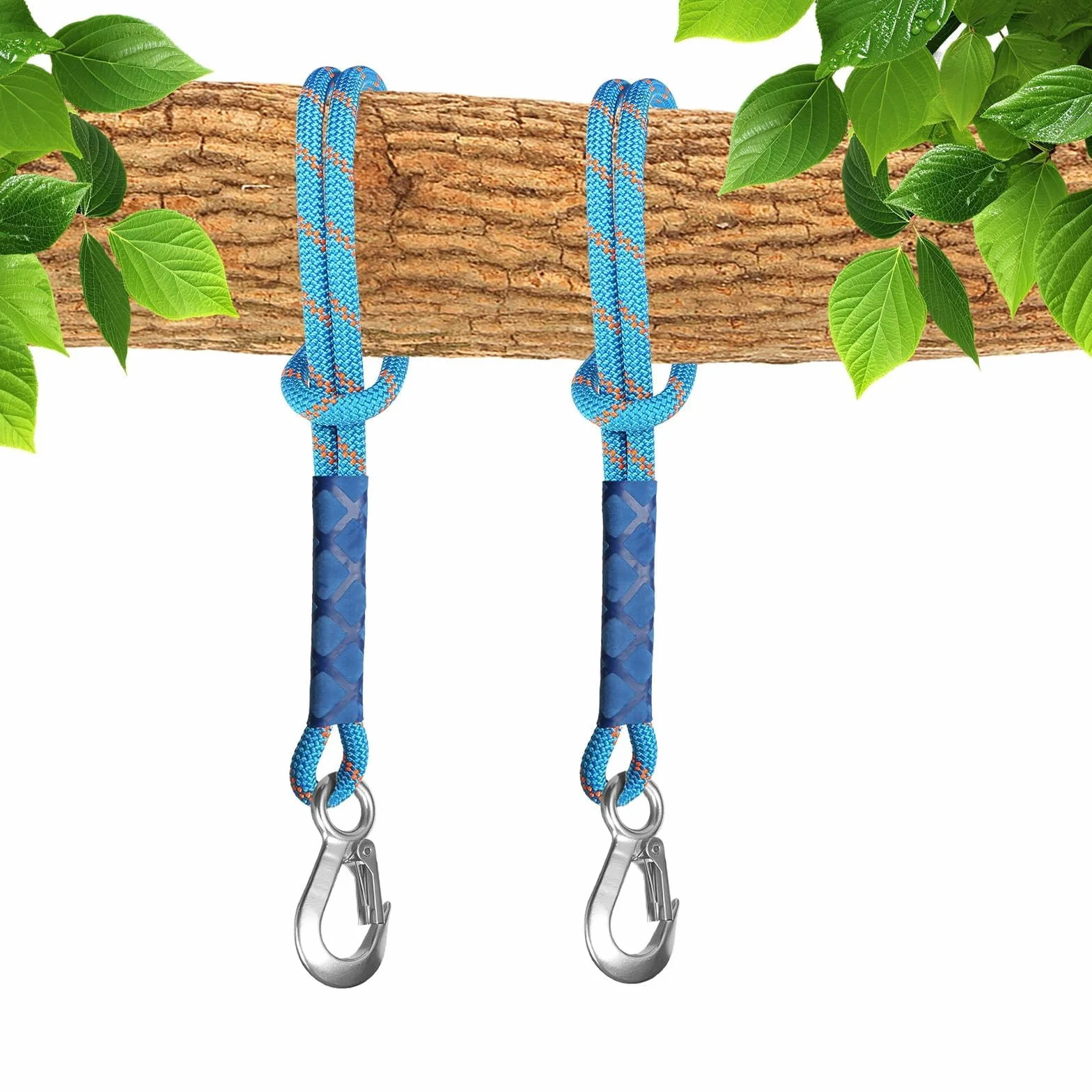Prota 2 Pièces Corde de Hamac 60cm Balancoire Fixation Arbre Sangle avec Crochet
