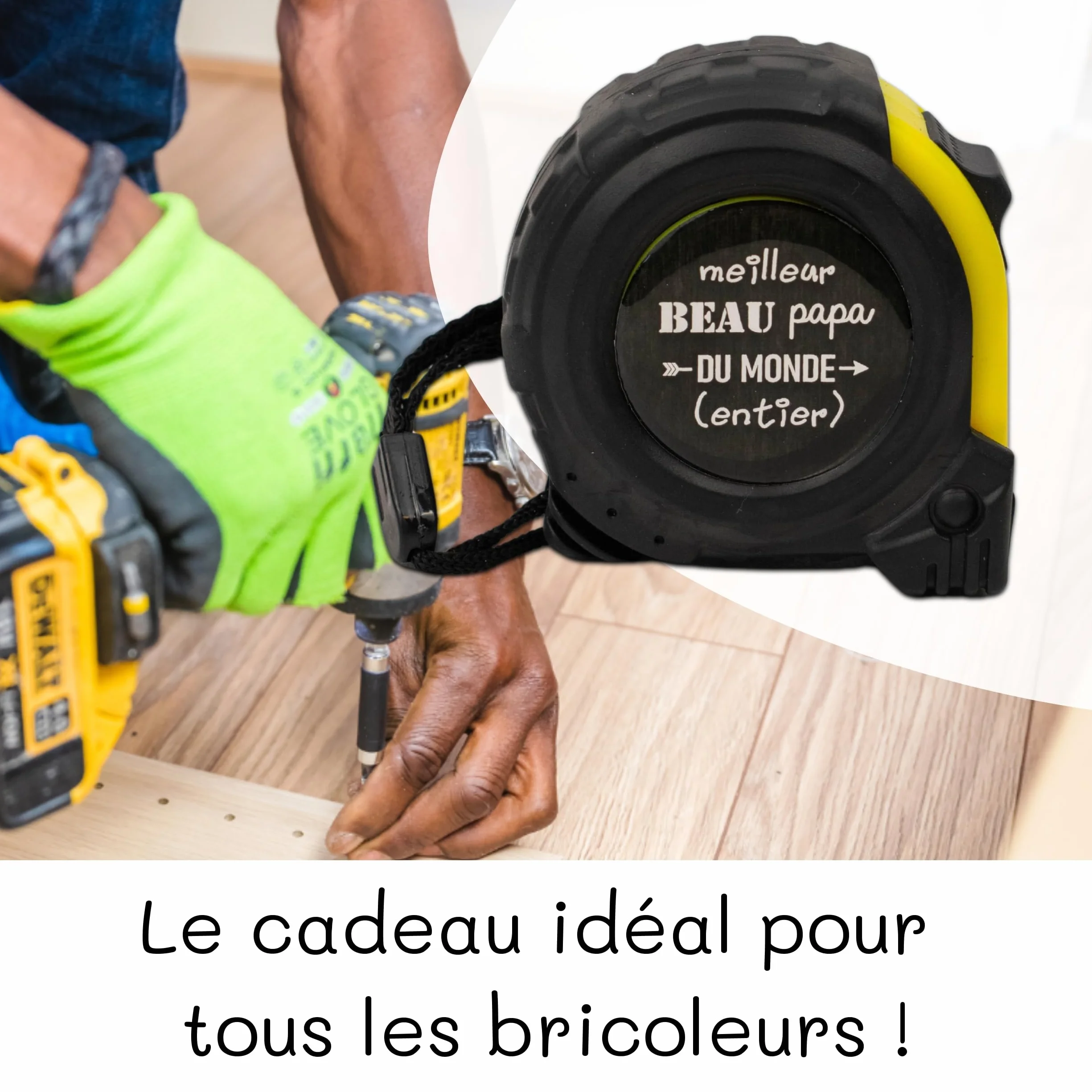 Mètre ruban personnalisé pour beau-père - Cadeau fête des pères et anniversaire