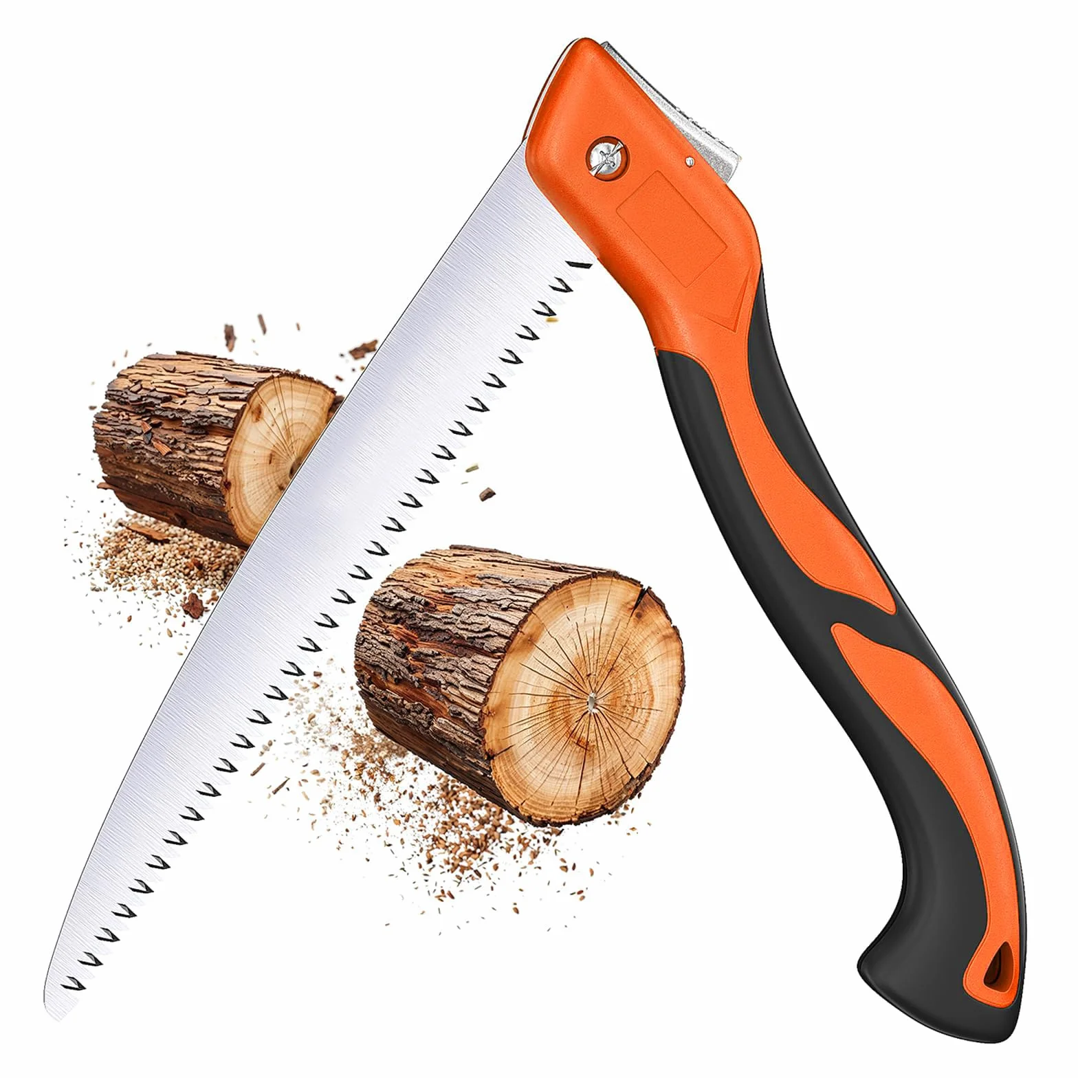 Scie à Elaguer, Scie Pliante avec Poignée Antidérapante, Lame en SK5 Acier Carbone 265 mm, Outils Portatifs pour Emondage, Couper Bois, Jardin, Camping, Buissonnerie, Travail du Bois