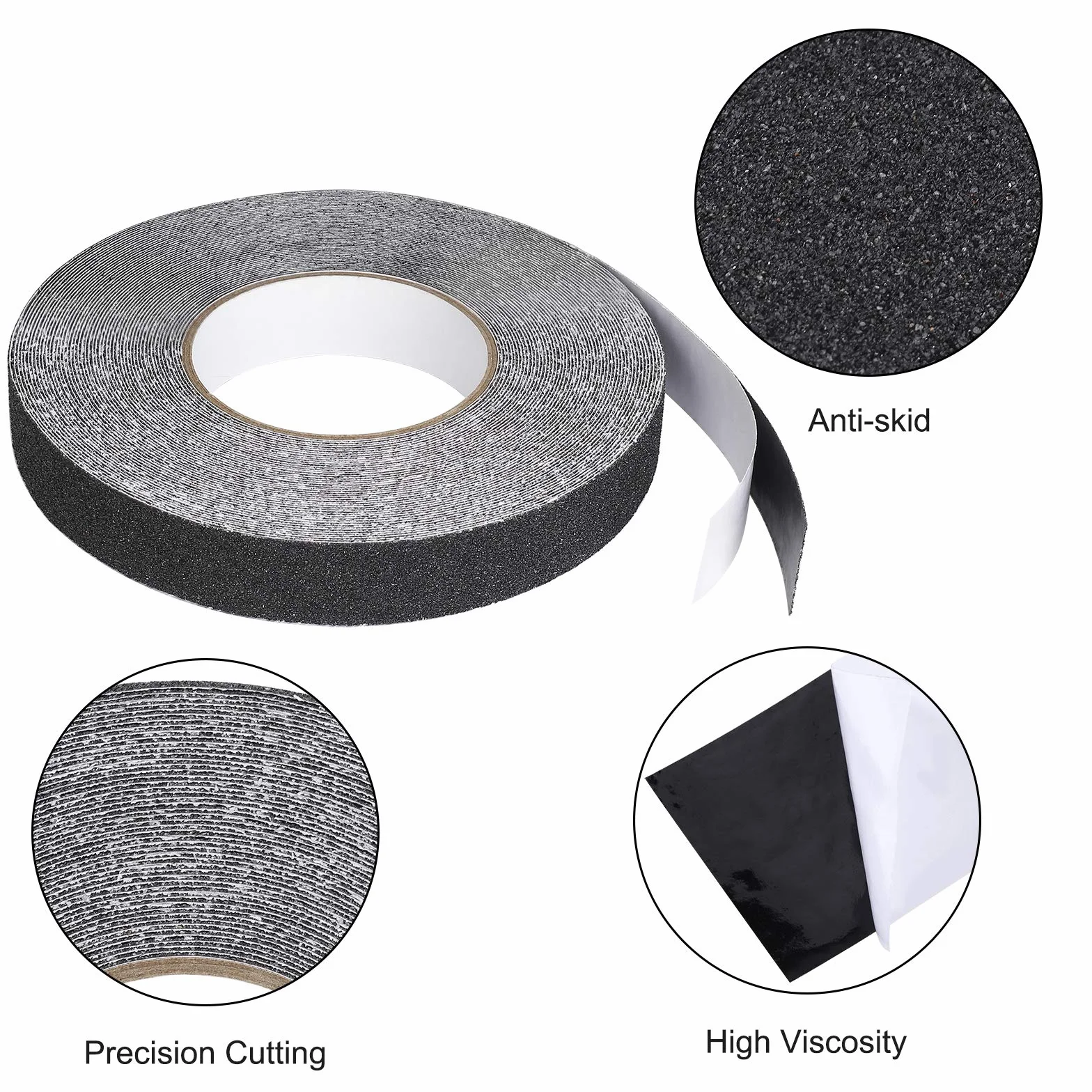 MaoXinTek Bande Antidérapante Adhésive pour Escaliers, Friction, Abrasif pour les Sécurité, Escabeau, Intérieur, Extérieur, Haute Traction, 2.5cm x 20m Noir